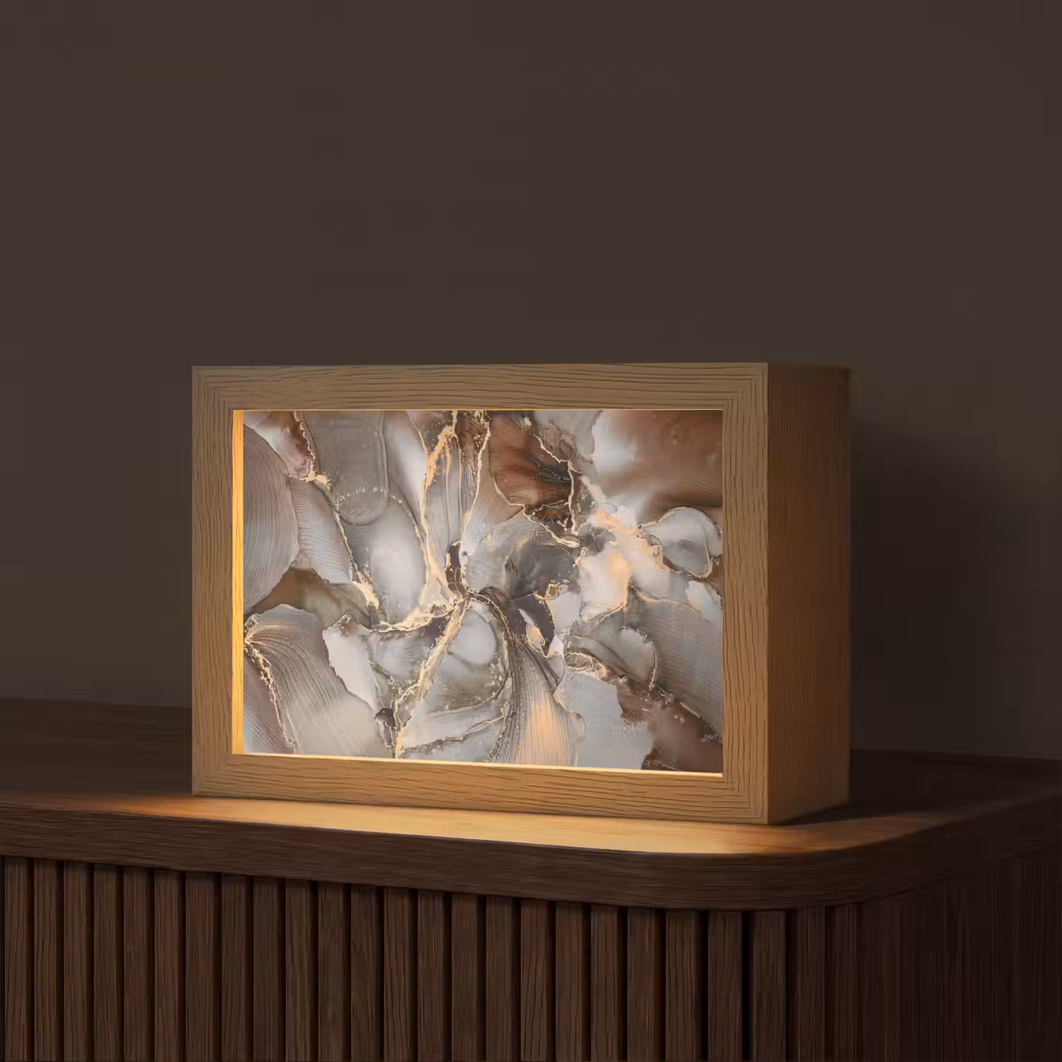 Grijs - Goud - Marmer - Marmerlook Light Box met kabel (Tafellamp) klein -z3d_website