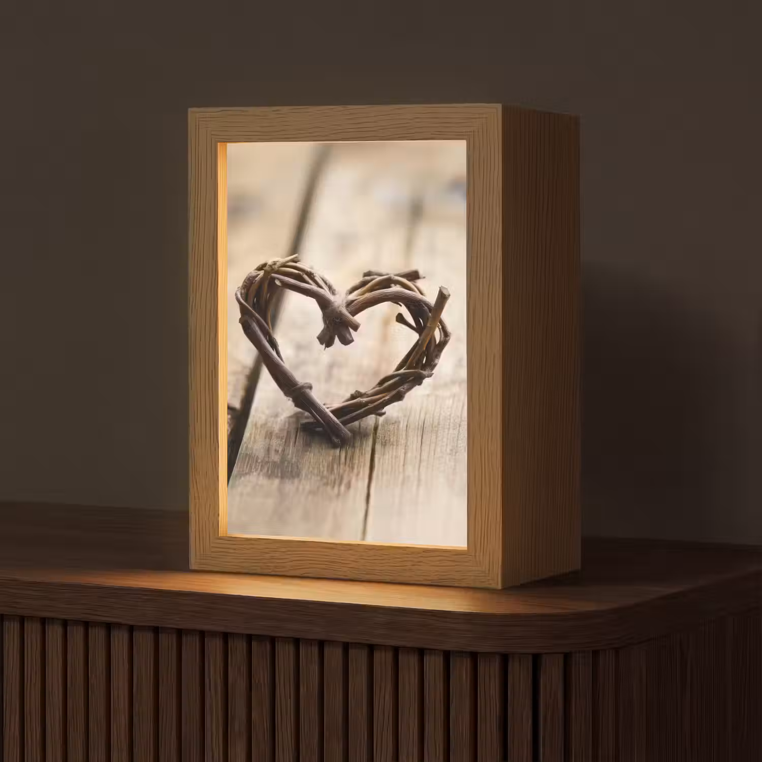 Hart - Hout - Natuur - Takken - Bruin Light Box met kabel (Tafellamp) klein -z3d_website
