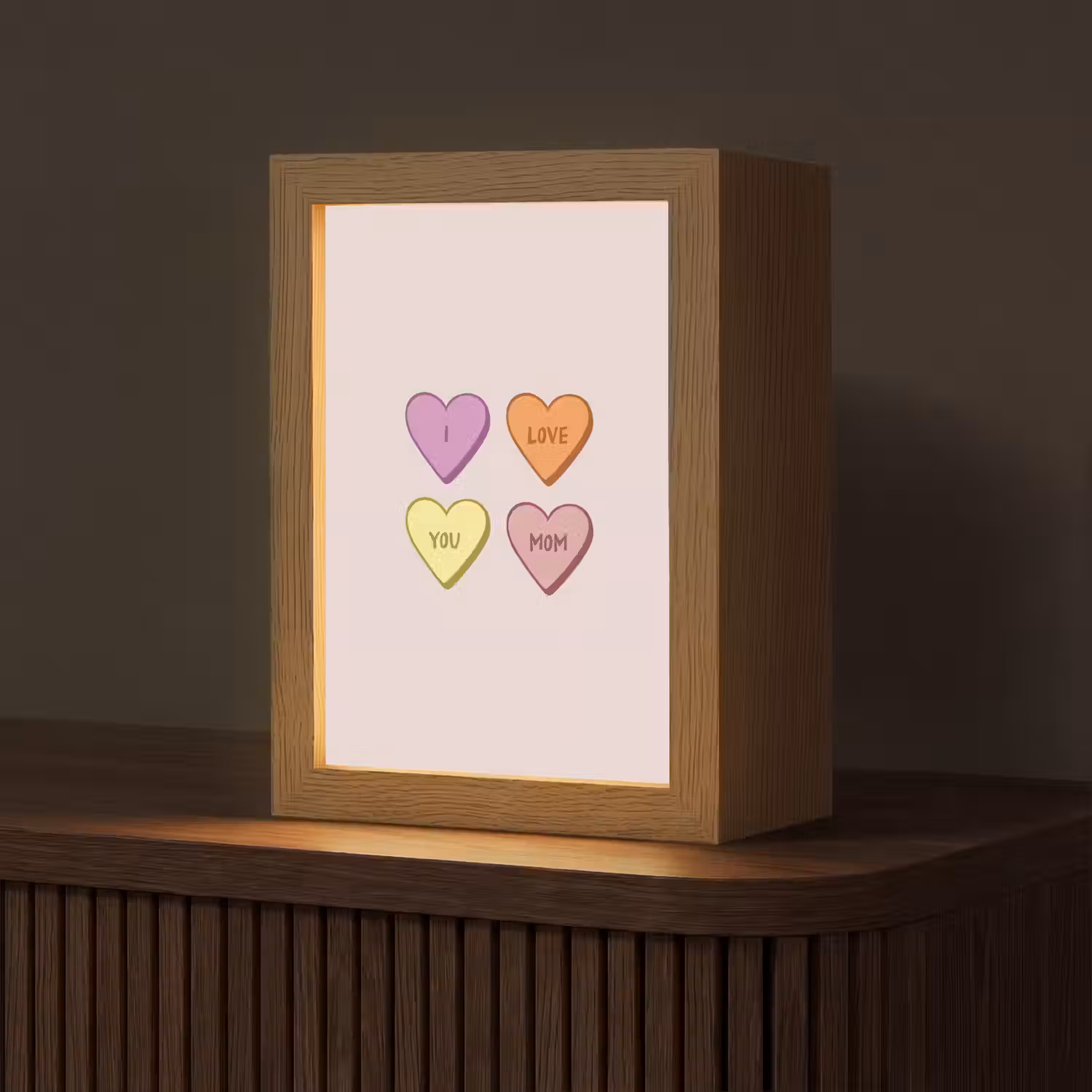 Hartjes - Pastel - Liefde - Moeder Light Box met kabel (Tafellamp) klein -z3d_website