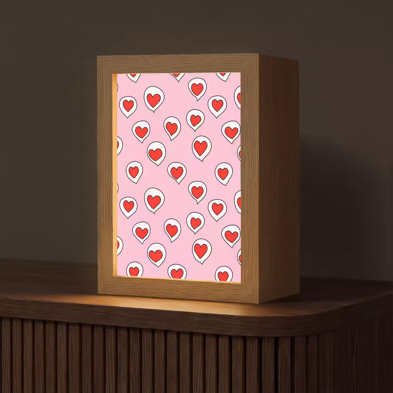 Hartjes - Patroon - Rood Light Box met kabel (Tafellamp) klein 925 -z3d_website