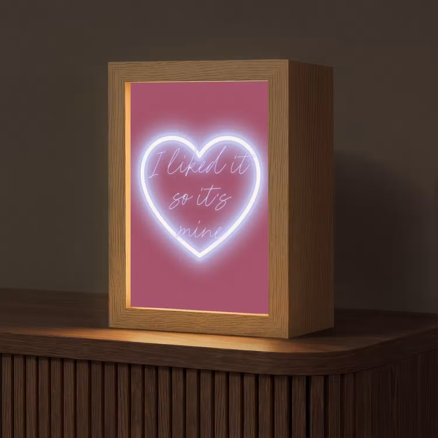 I liked it so it's mine - Neon hart - Roze Light Box met kabel (Tafellamp) klein -z3d_website