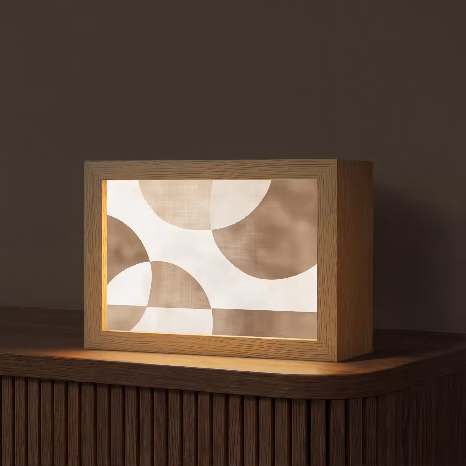 Snijdende cirkels - Overlappende vlakken Light Box met kabel (Tafellamp) klein -z3d_website