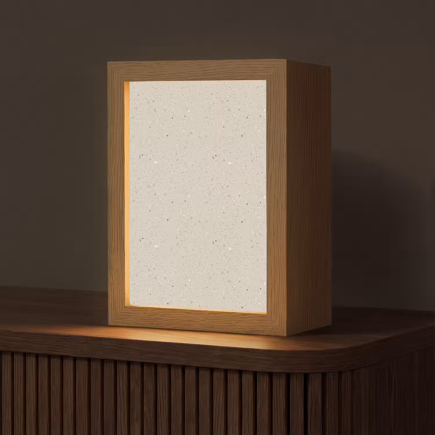 Lichtbeige - Terrazzo - Grijs Light Box met kabel (Tafellamp) klein 925 -z3d_website