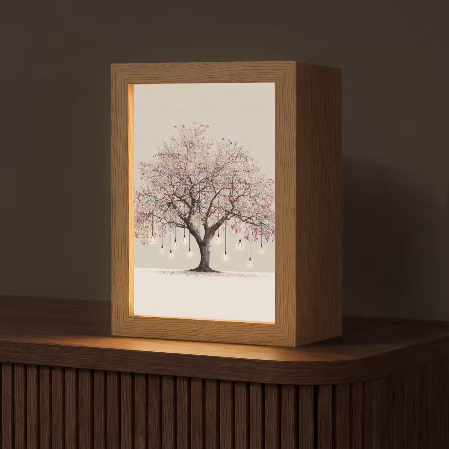 Lichtboom - Winter - Kerst - Meerkleurig Light Box met kabel (Tafellamp) klein -z3d_website