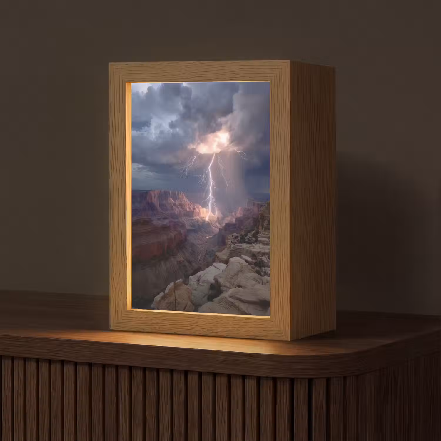 Bliksem - Wolken - Canyon Light Box met kabel (Tafellamp) klein -z3d_website