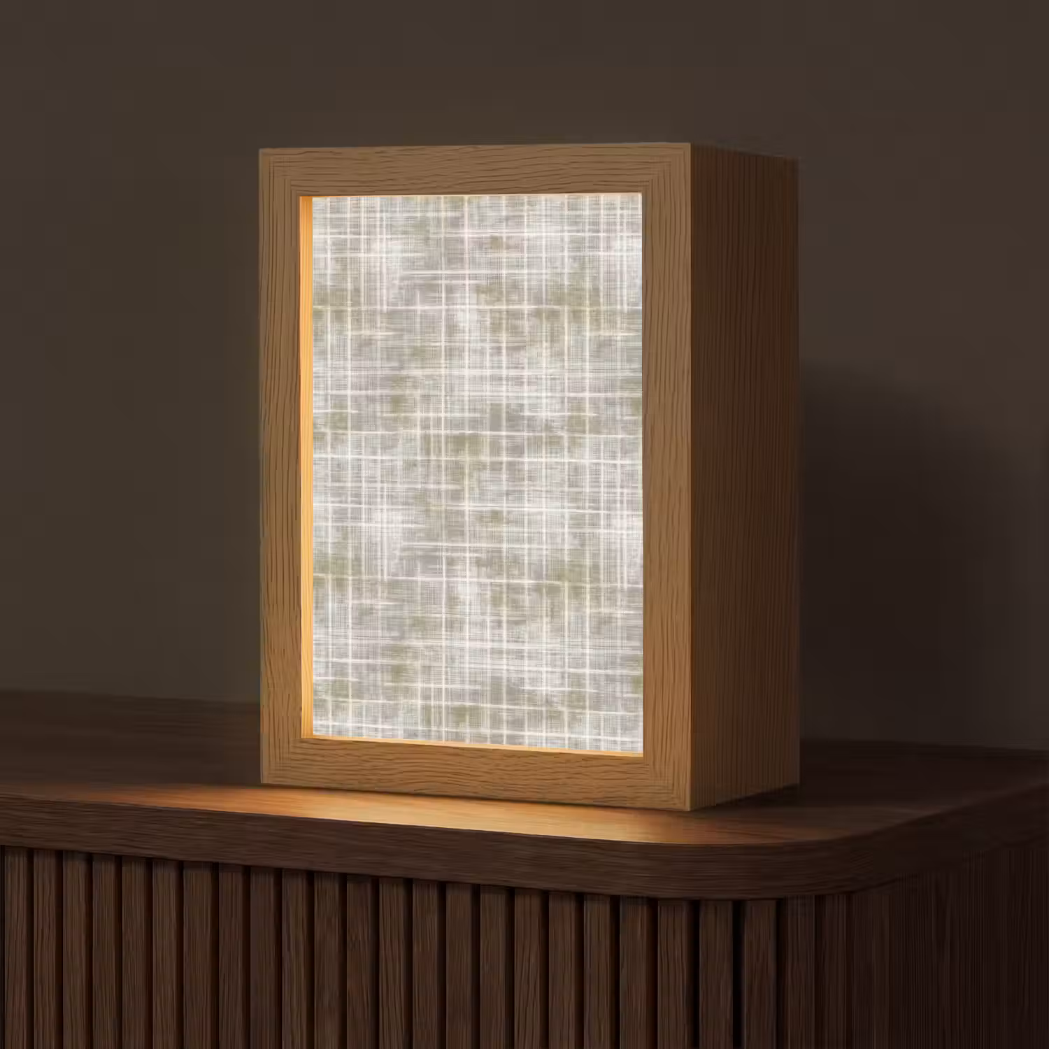 Linnen - Patroon - Groen Light Box met kabel (Tafellamp) klein 925 -z3d_website
