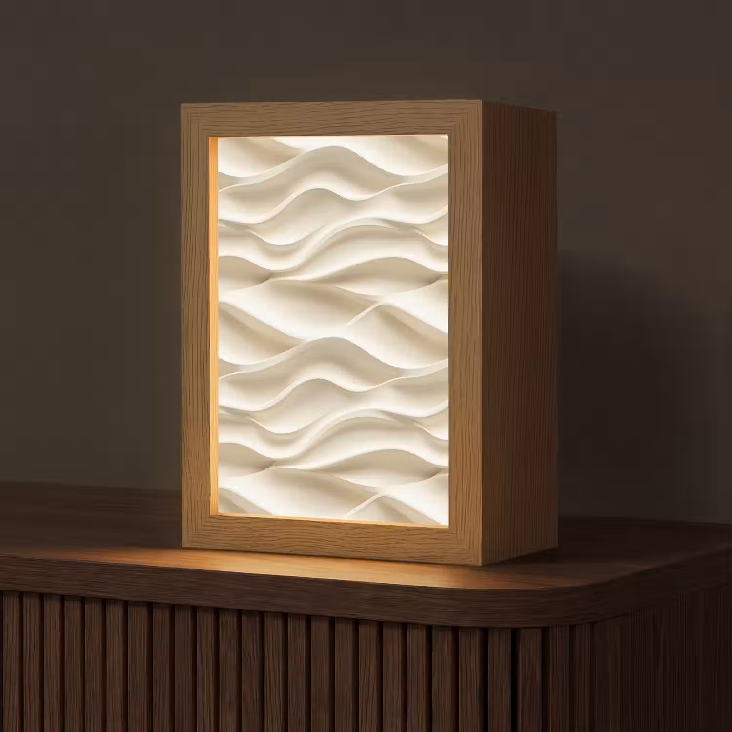 Lijnen - Golvend - Crème Light Box met kabel (Tafellamp) klein 925 -z3d_website
