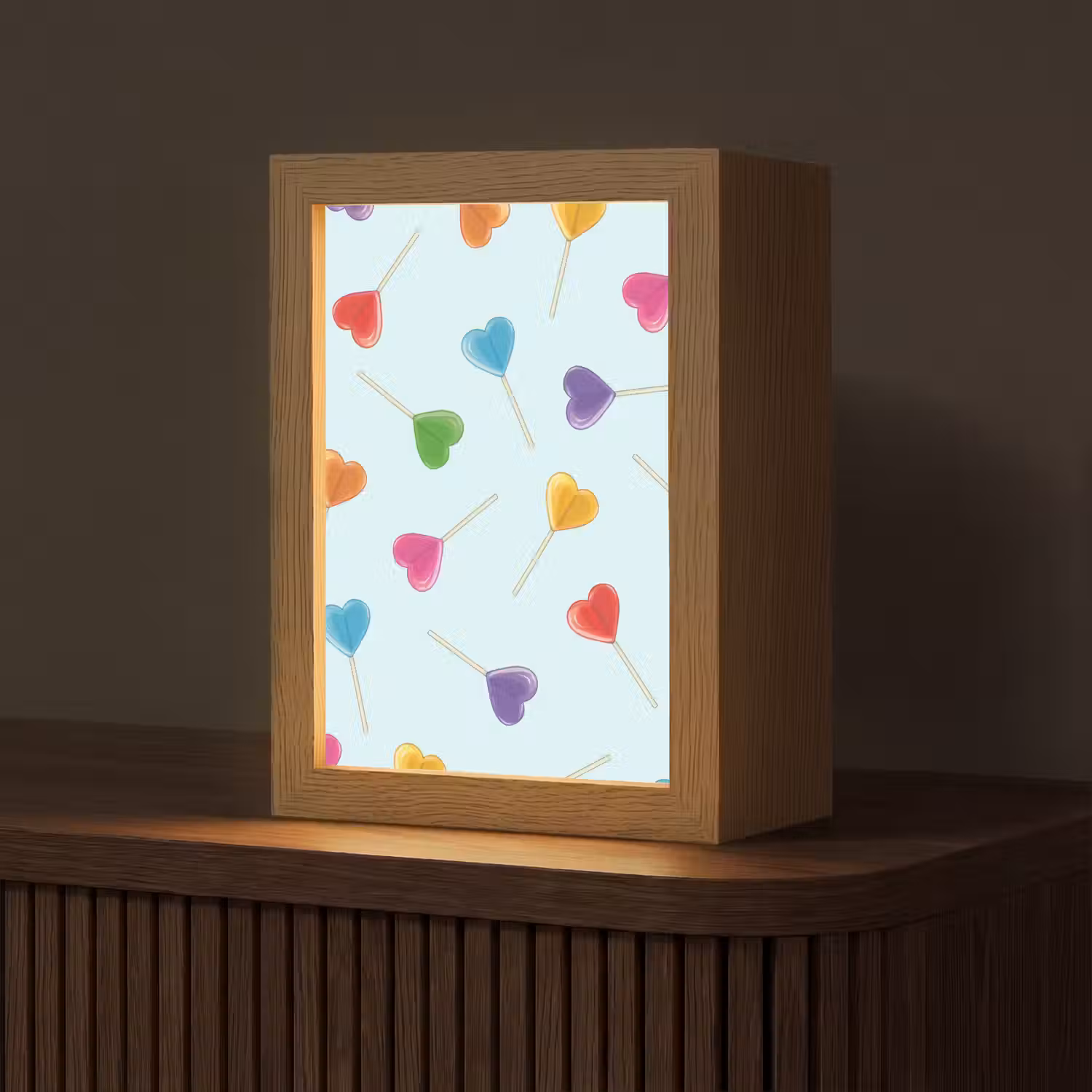 Lolly - Regenboog - Snoep Light Box met kabel (Tafellamp) klein -z3d_website