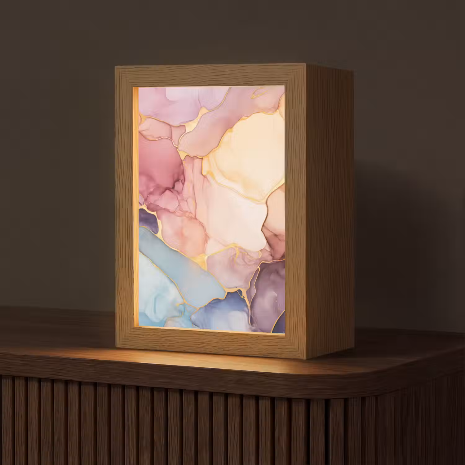 Marmer - Kleurrijk Light Box met kabel (Tafellamp) klein -z3d_website