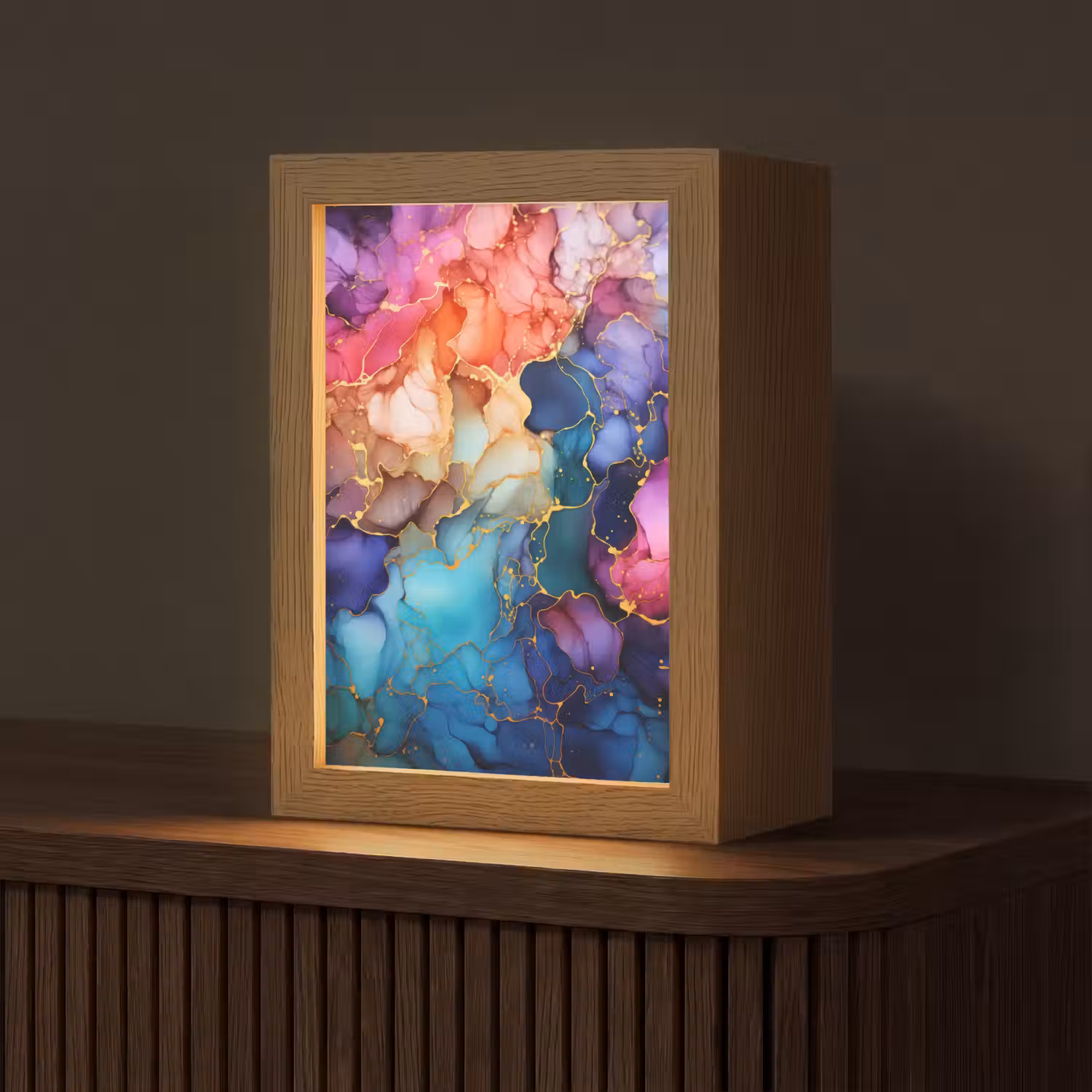 Marmer - Kleurrijk - Kleuren - Abstract Light Box met kabel (Tafellamp) klein -z3d_website