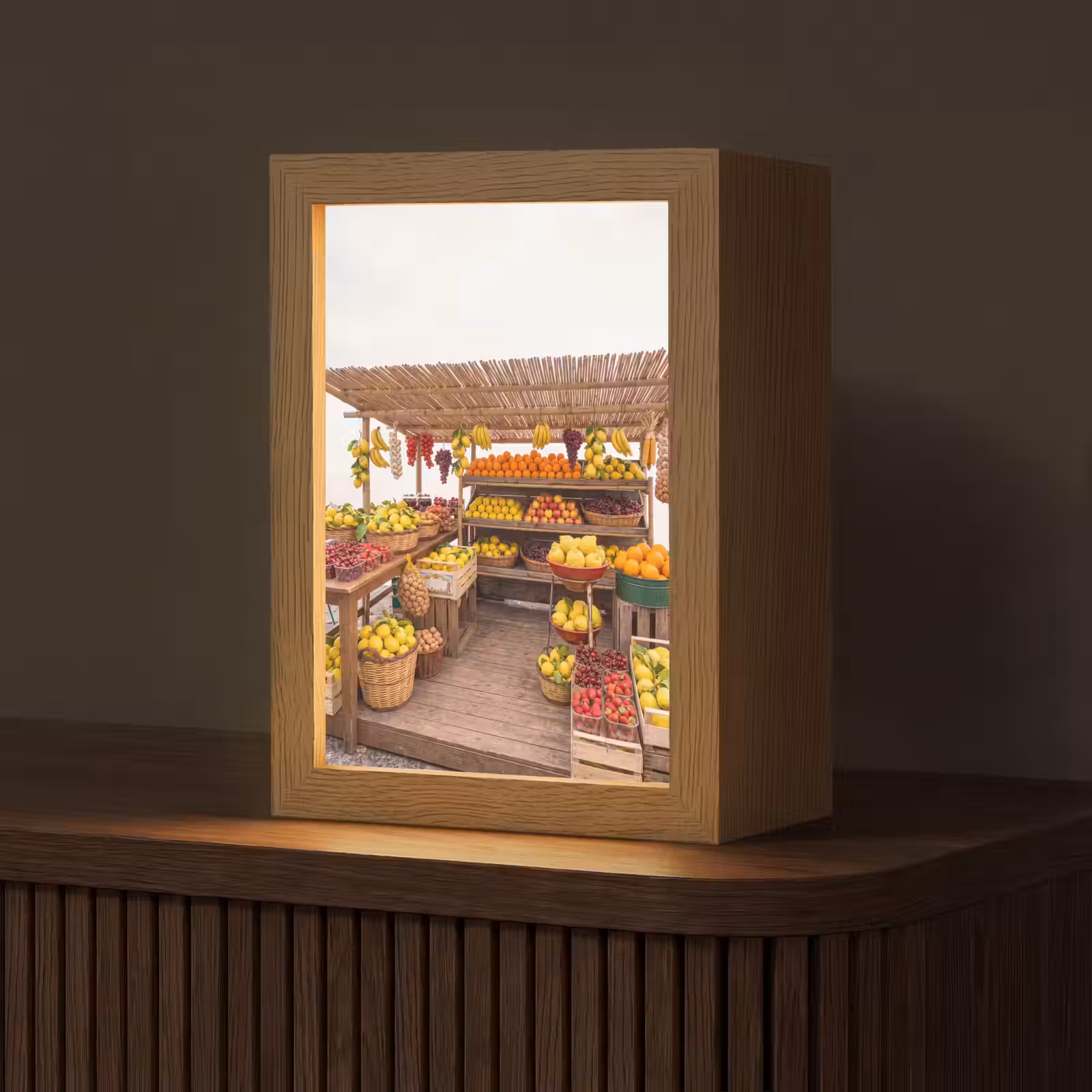 Table Lamp - Market Stall - Fruit - Fresh - Marktkraam - Fruit - Vers Light Box met kabel (Tafellamp) klein
