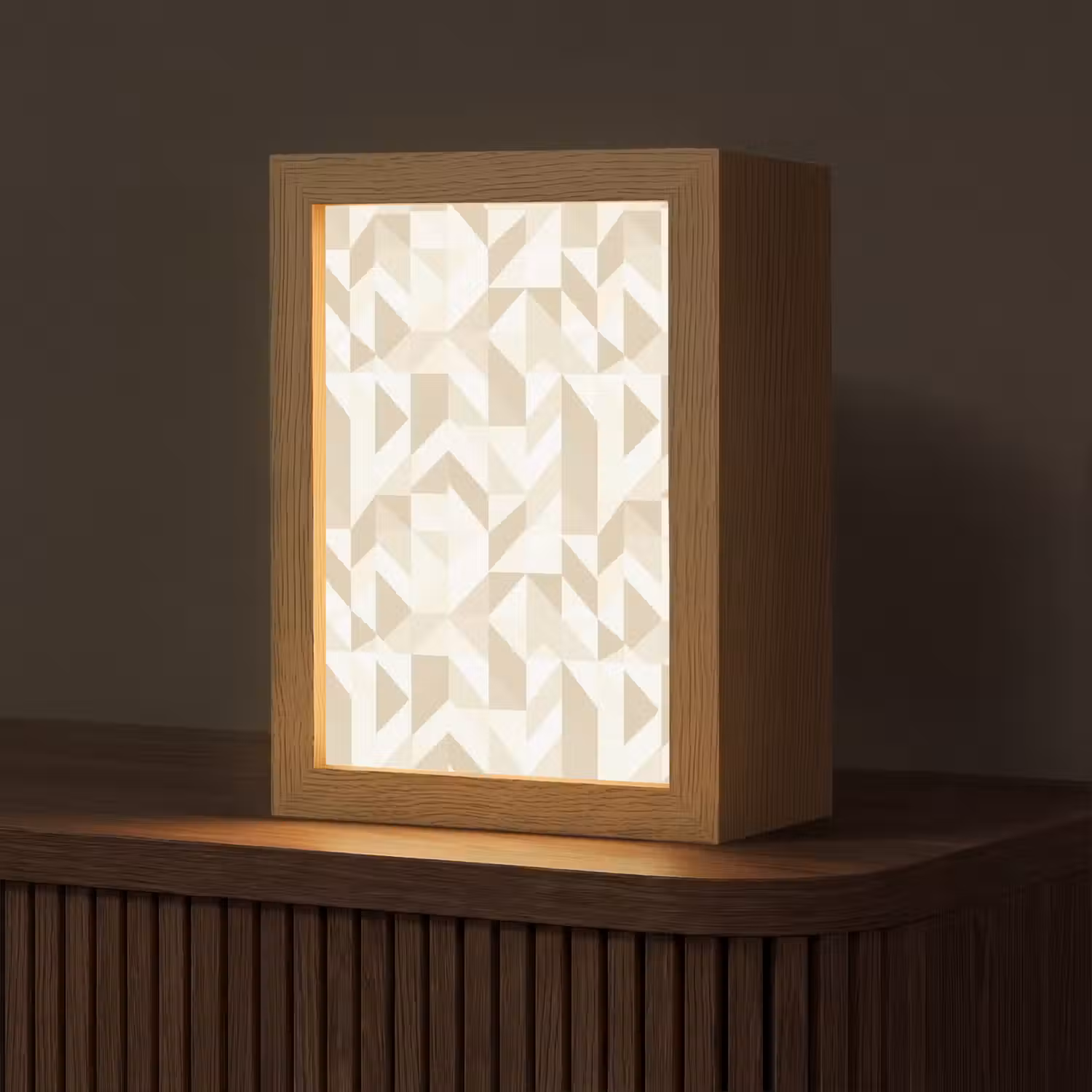 Modern - Abstract - Beige Light Box met kabel (Tafellamp) klein 925 -z3d_website