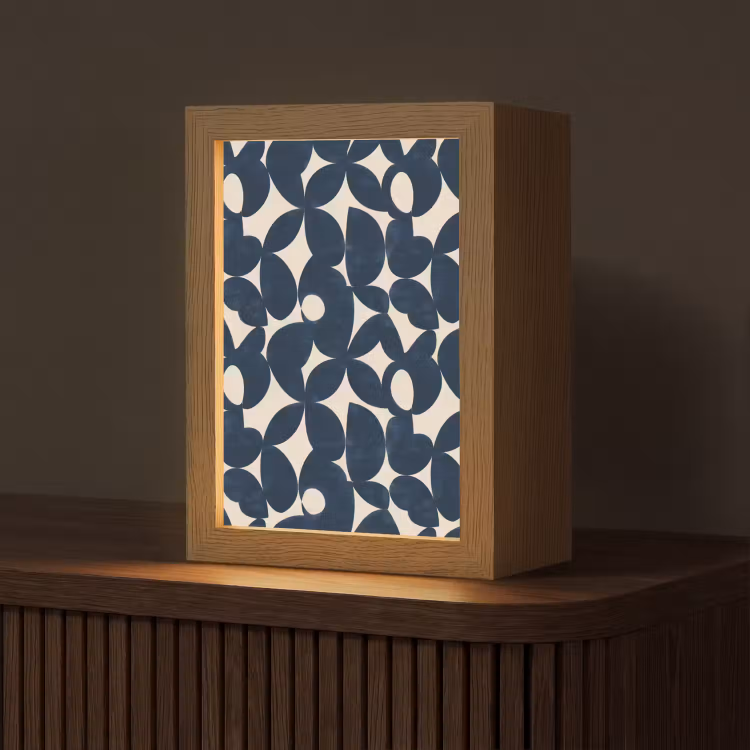 Modern - Geometrisch - Blauw Light Box met kabel (Tafellamp) klein 925 -z3d_website