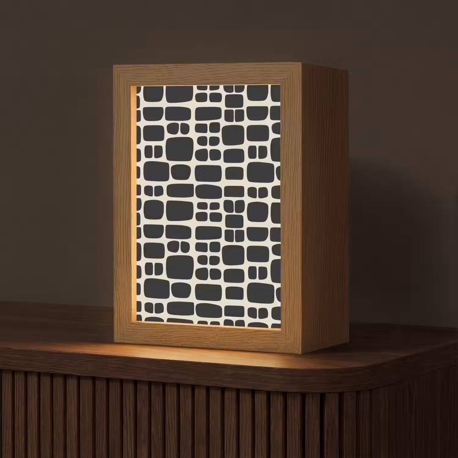 Modern - Organisch - Zwart Light Box met kabel (Tafellamp) klein 925 -z3d_website