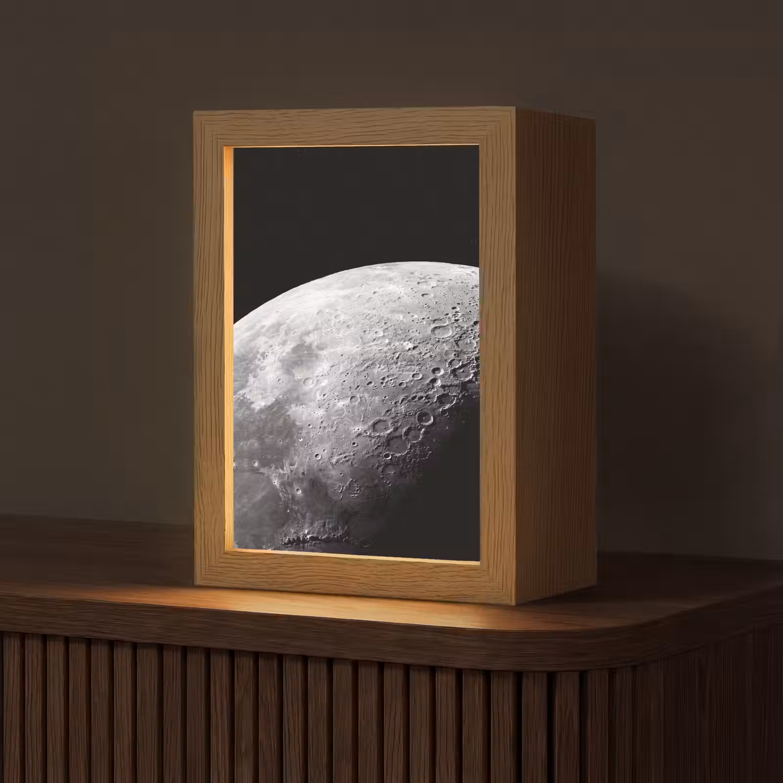 Table Lamp - Moon - Craters - Space - Maan - Kraters - Ruimte Light Box met kabel (Tafellamp) klein