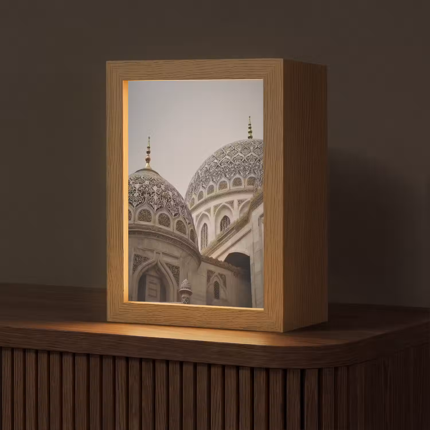 Mozaïekkoepels - Gouden spitsen - Islamitisch Light Box met kabel (Tafellamp) klein -z3d_website