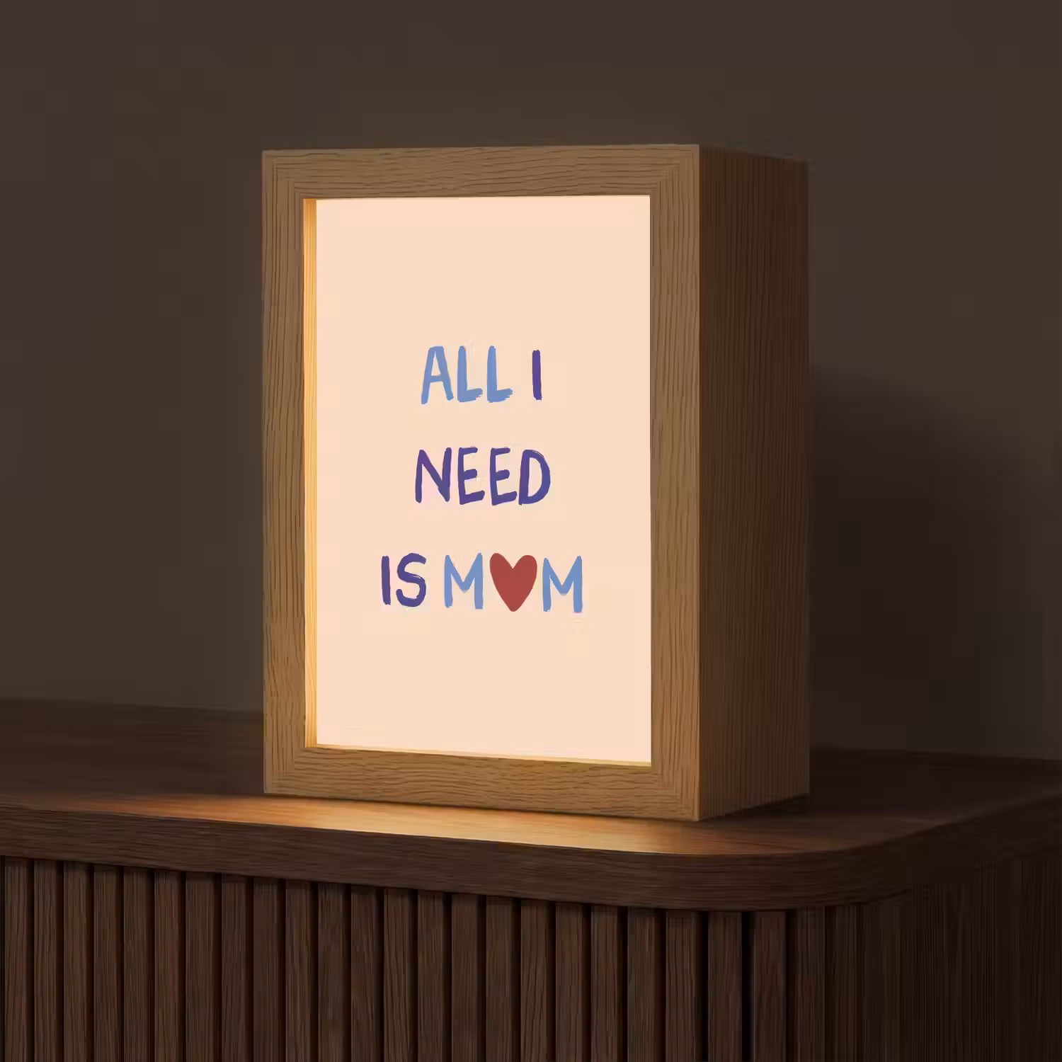 Moeder - Tekst - Hartje - Rood Light Box met kabel (Tafellamp) klein -z3d_website