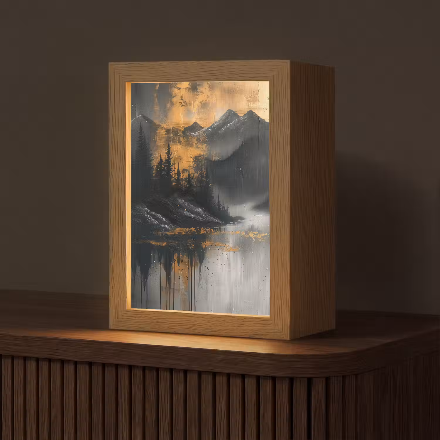 Natuur - Abstract - Landschap - Modern Light Box met kabel (Tafellamp) klein -z3d_website