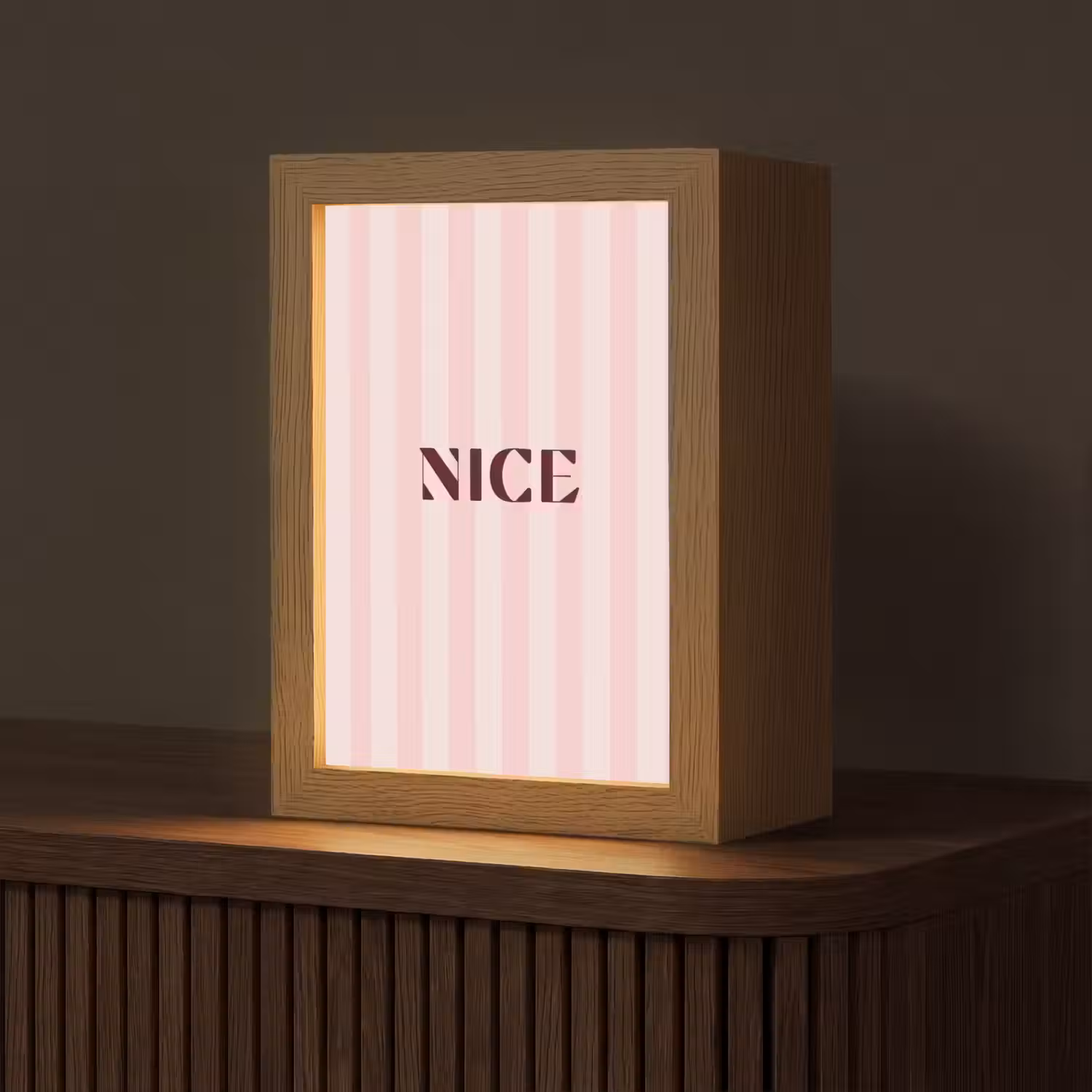 Nice - Strepen - Roze Light Box met kabel (Tafellamp) klein -z3d_website