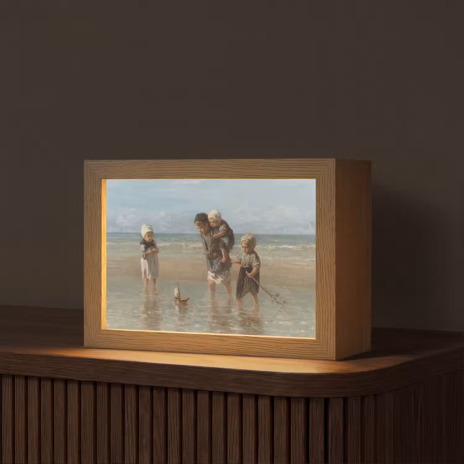 Oude meesters - Kunst - Kinderen der zee - Jozef Israëls Light Box met kabel (Tafellamp) klein -z3d_website