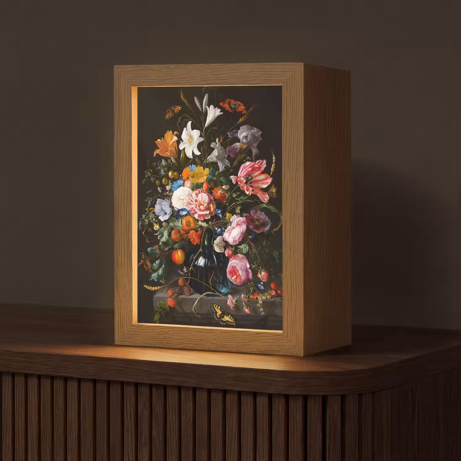 Oude meesters - Kunst - Vaas met bloemen - Jan Davidsz de Heem Light Box met kabel (Tafellamp) klein -z3d_website
