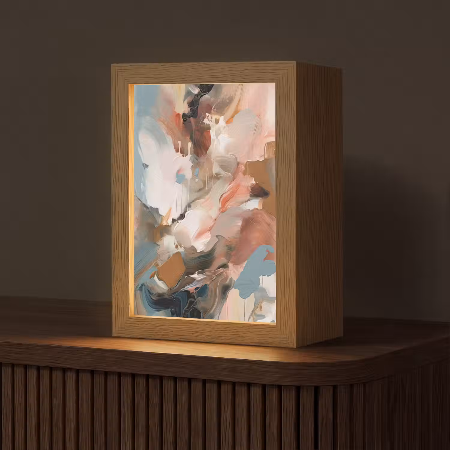 Verf - Kleuren - Abstract - Kunst Light Box met kabel (Tafellamp) klein -z3d_website