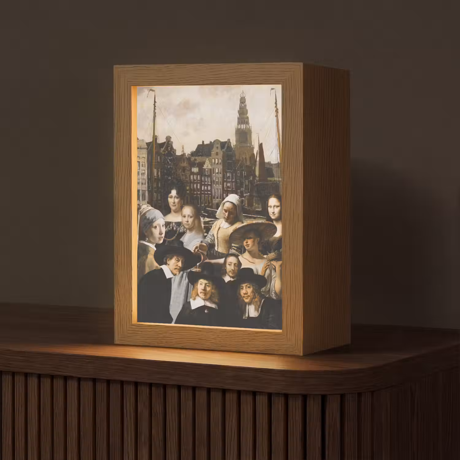Schilderij - Oude Meesters - Collage Light Box met kabel (Tafellamp) klein -z3d_website