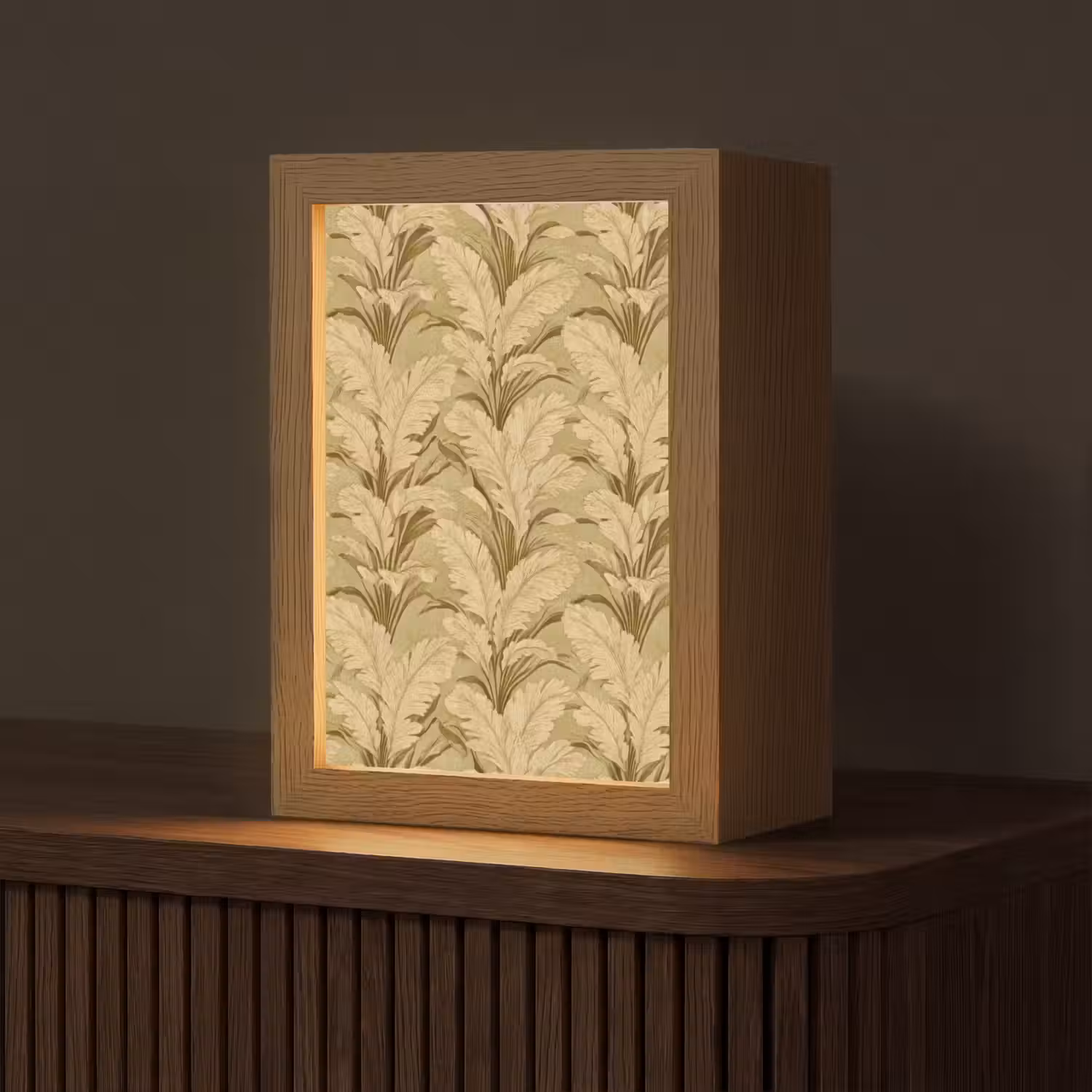 Palmbladeren - Klassiek - Groen Light Box met kabel (Tafellamp) klein 925 -z3d_website