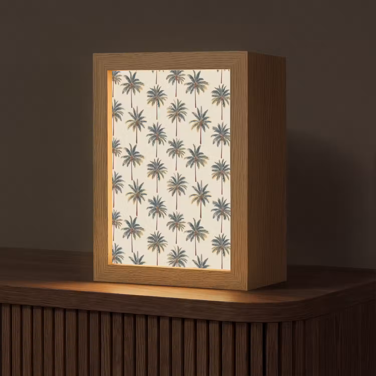 Palmbomen - Tropisch - Groen Light Box met kabel (Tafellamp) klein 925 -z3d_website