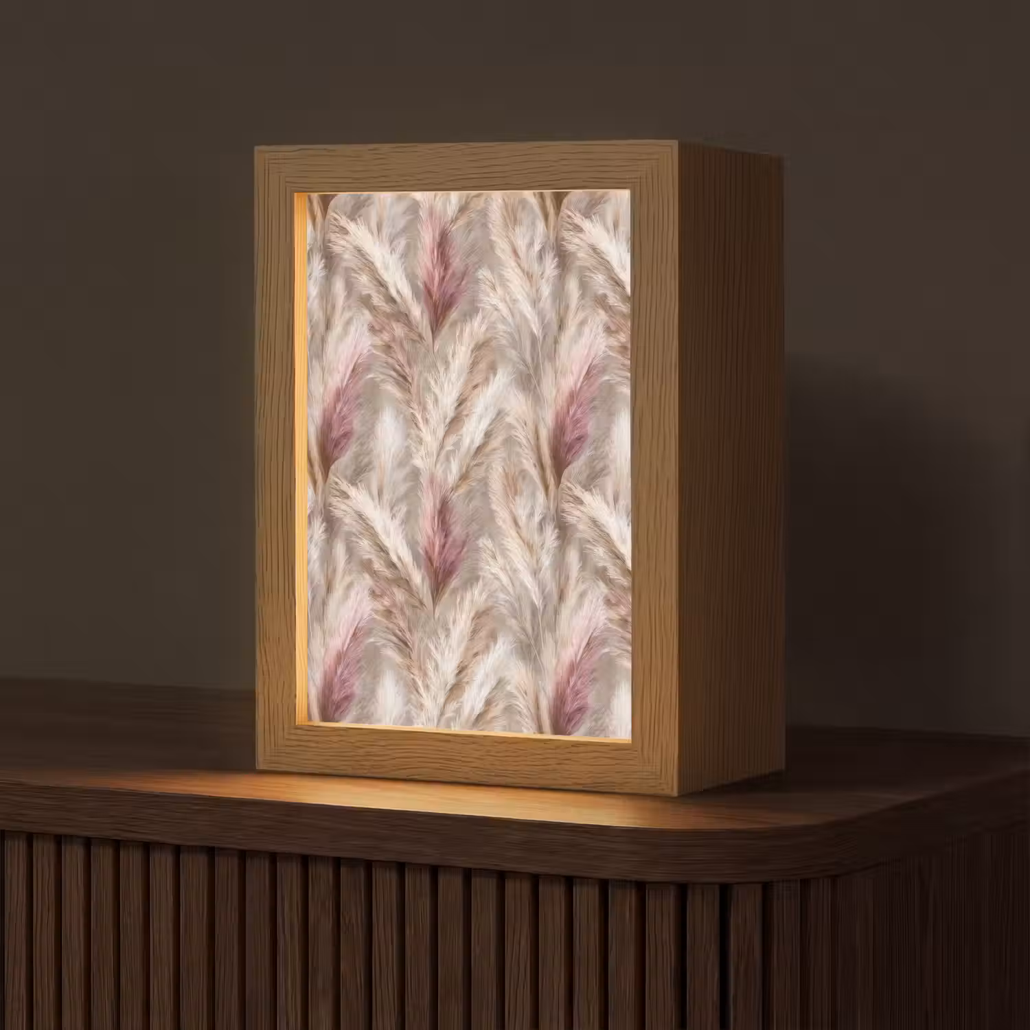 Pampasgras - Pluizig - Kleurrijk Light Box met kabel (Tafellamp) klein 925 -z3d_website