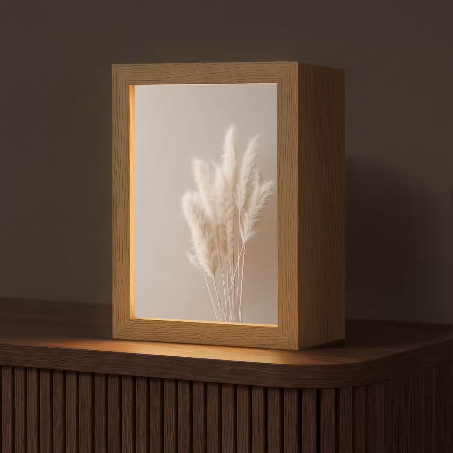Pampasgras - Pluimen - Pastel - Wit Light Box met kabel (Tafellamp) klein -z3d_website
