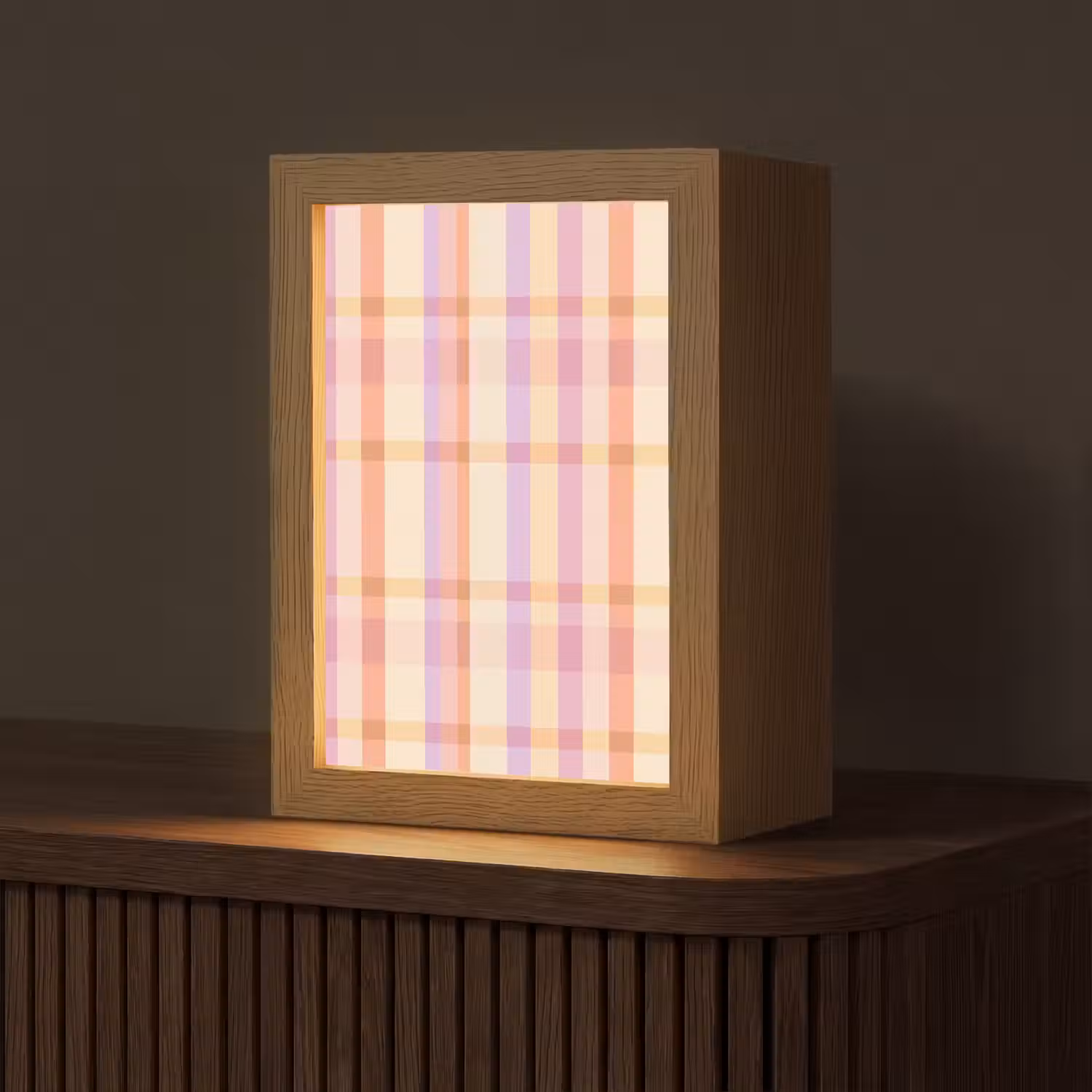 Pastel - uitpatroon - Geometrisch Light Box met kabel (Tafellamp) klein 925 -z3d_website