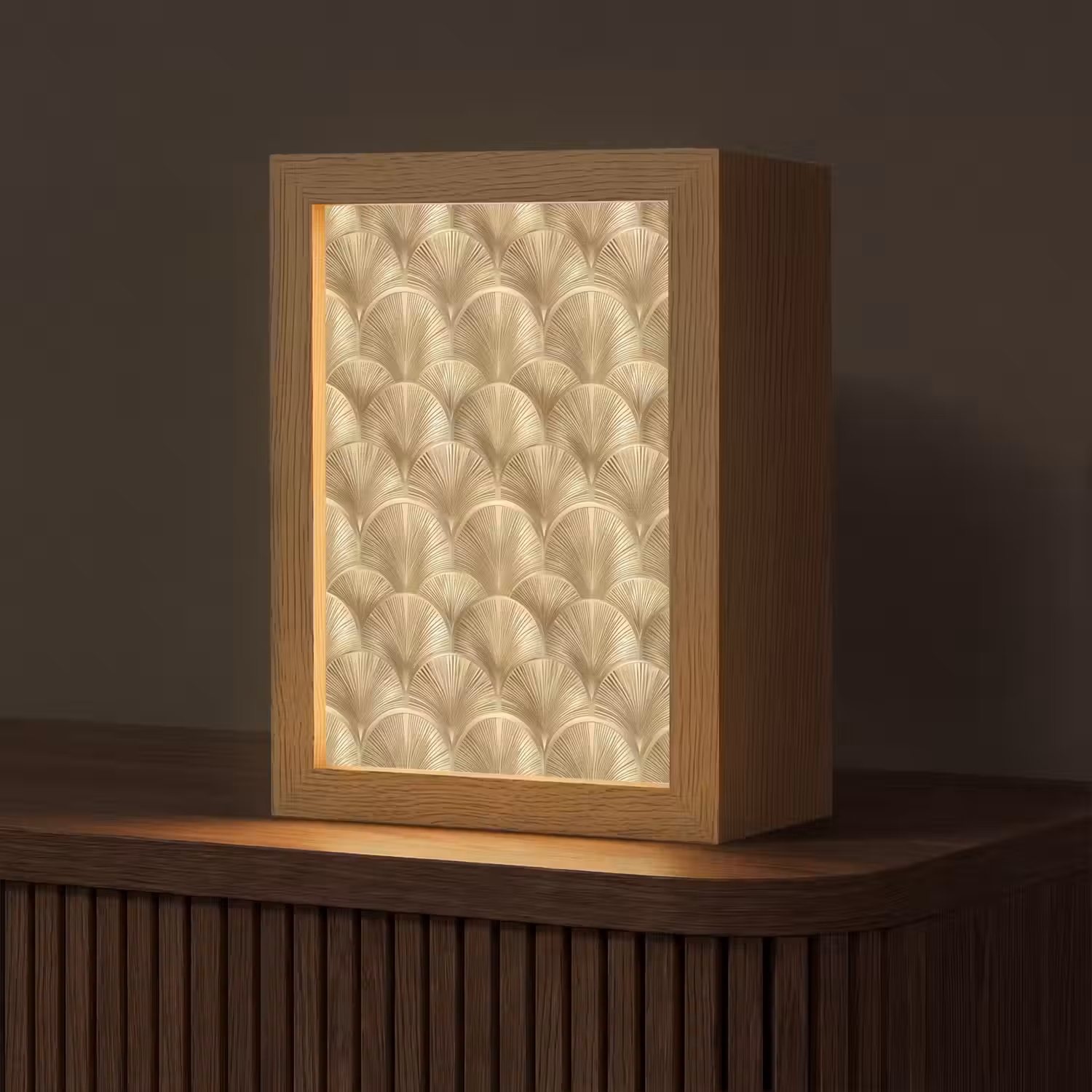 Patroon - Waaier - Goud Light Box met kabel (Tafellamp) klein 925 -z3d_website