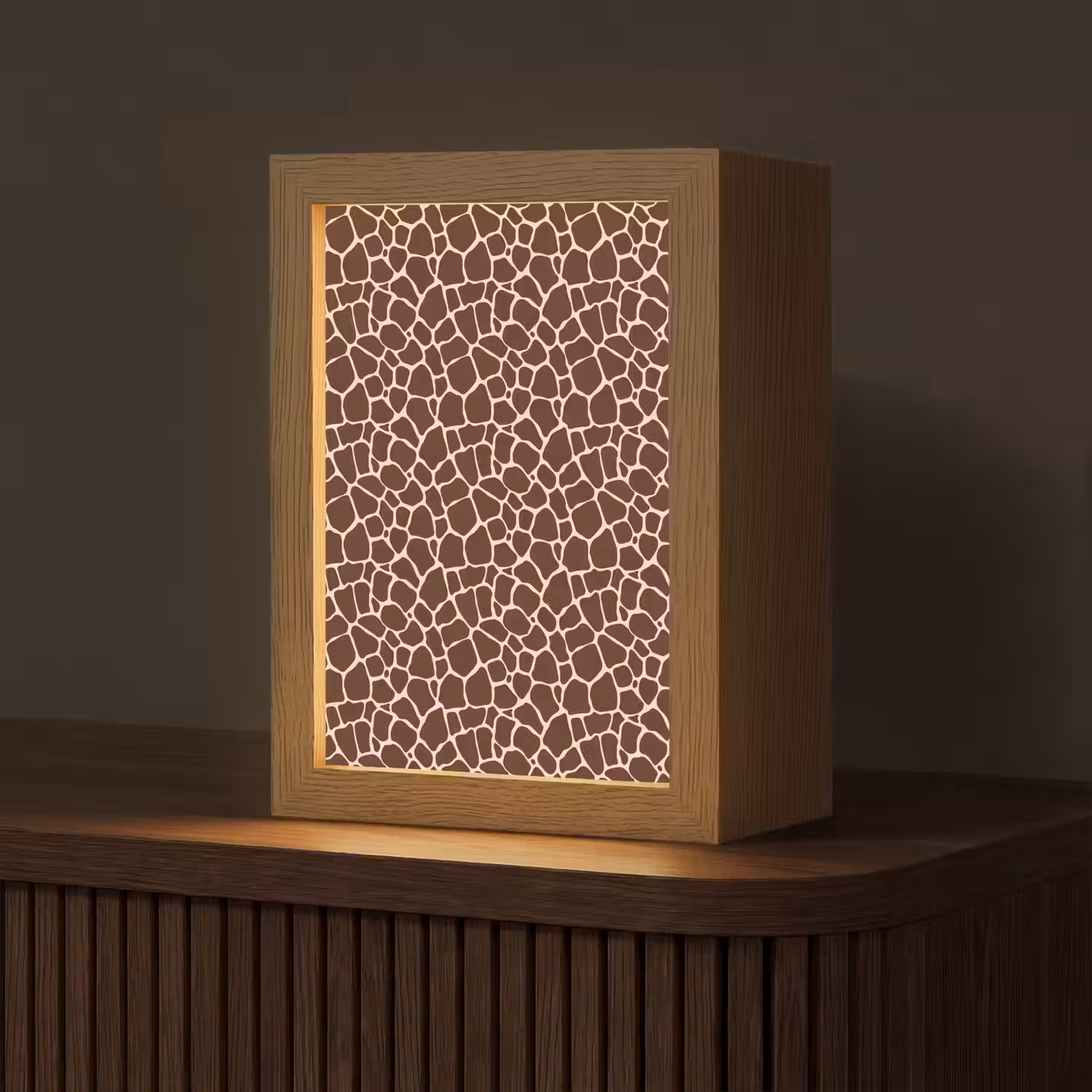 Patroon - Giraf - Bruin Light Box met kabel (Tafellamp) klein 925 -z3d_website