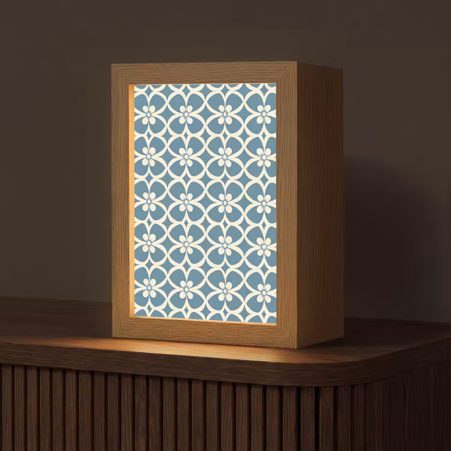 Patroon - Symmetrisch - Blauw Light Box met kabel (Tafellamp) klein 925 -z3d_website