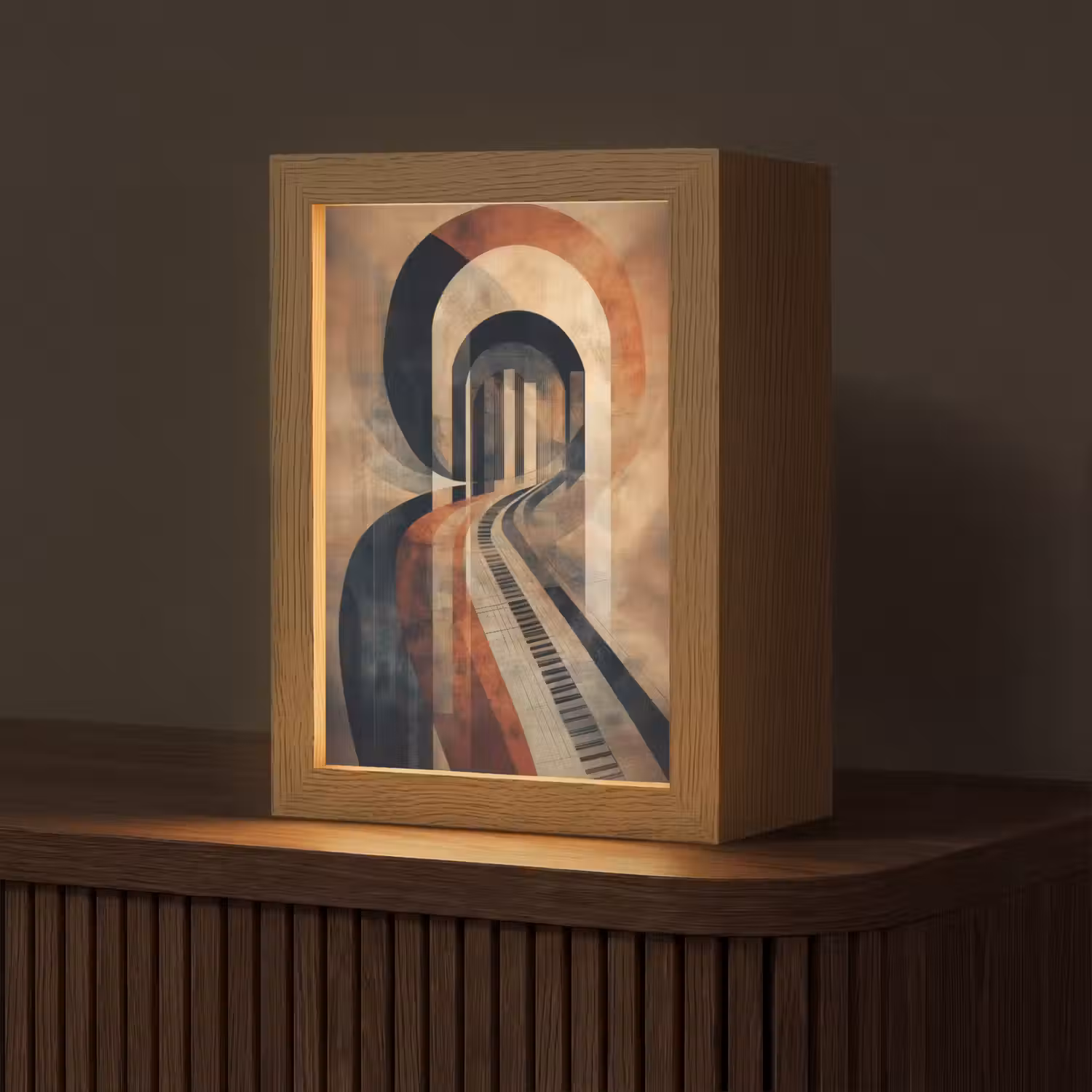 Piano - Toetsen - Abstract Light Box met kabel (Tafellamp) klein -z3d_website