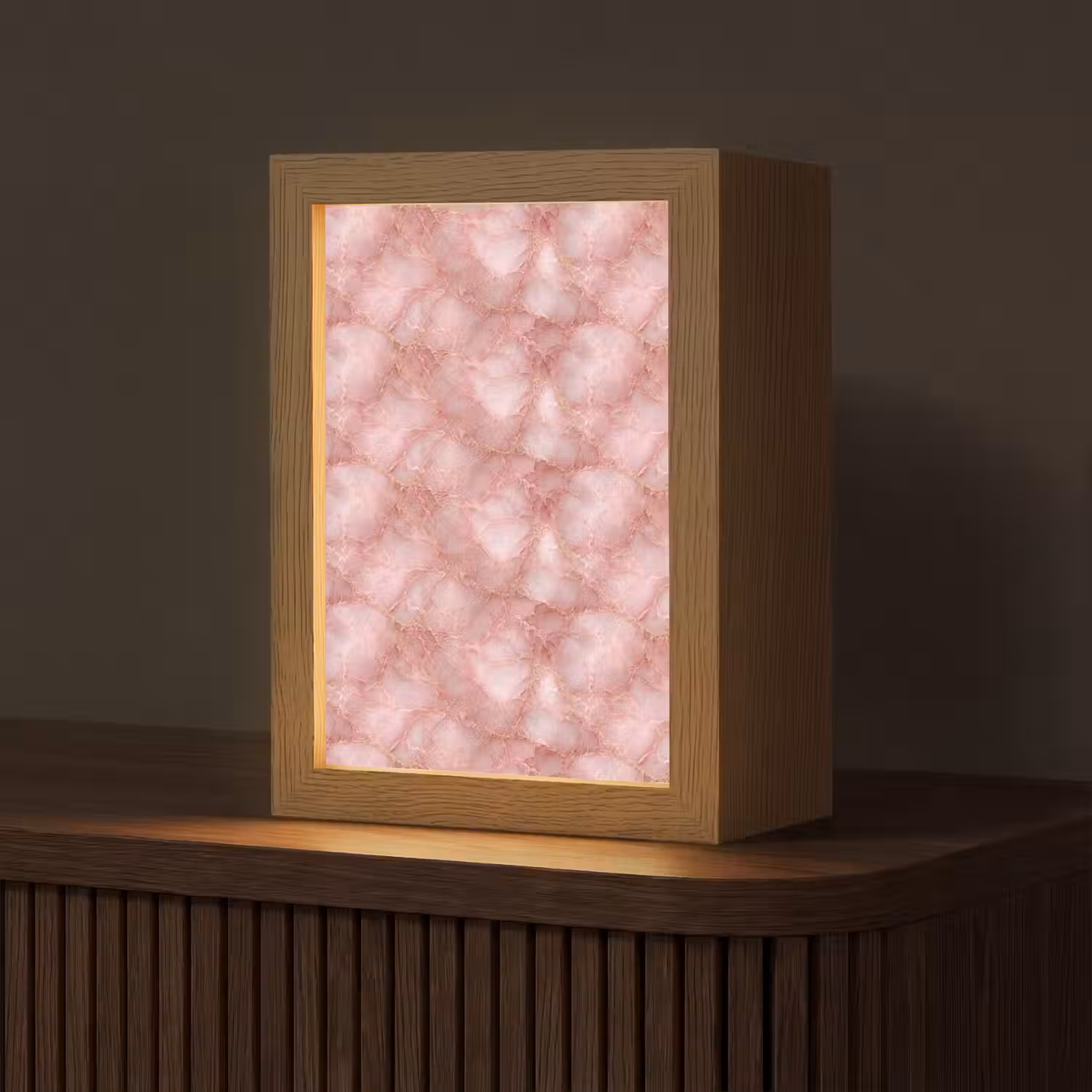 Roze - Kwarts - Goud - Marmer Light Box met kabel (Tafellamp) klein 925 -z3d_website