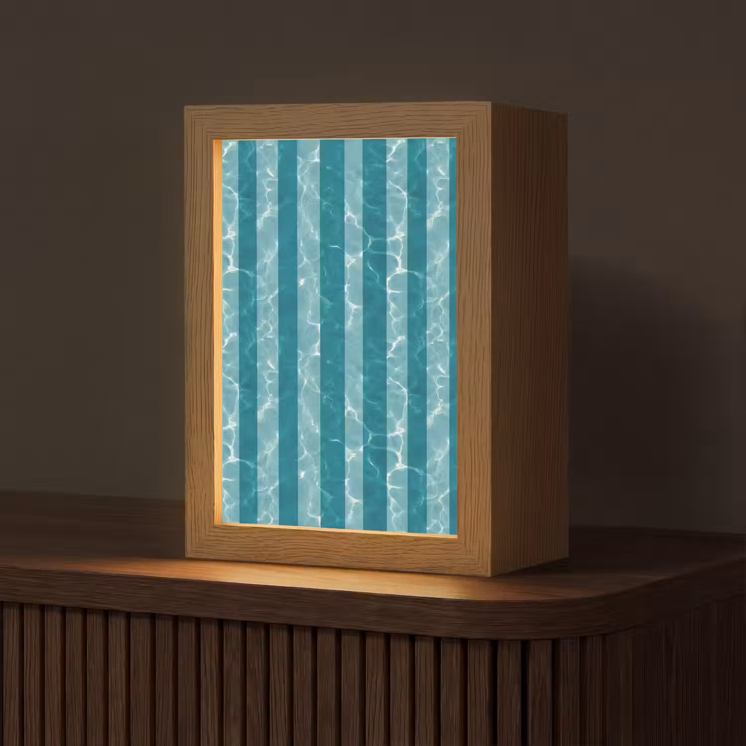 Zwembad - Strepen - Groen Light Box met kabel (Tafellamp) klein 925 -z3d_website