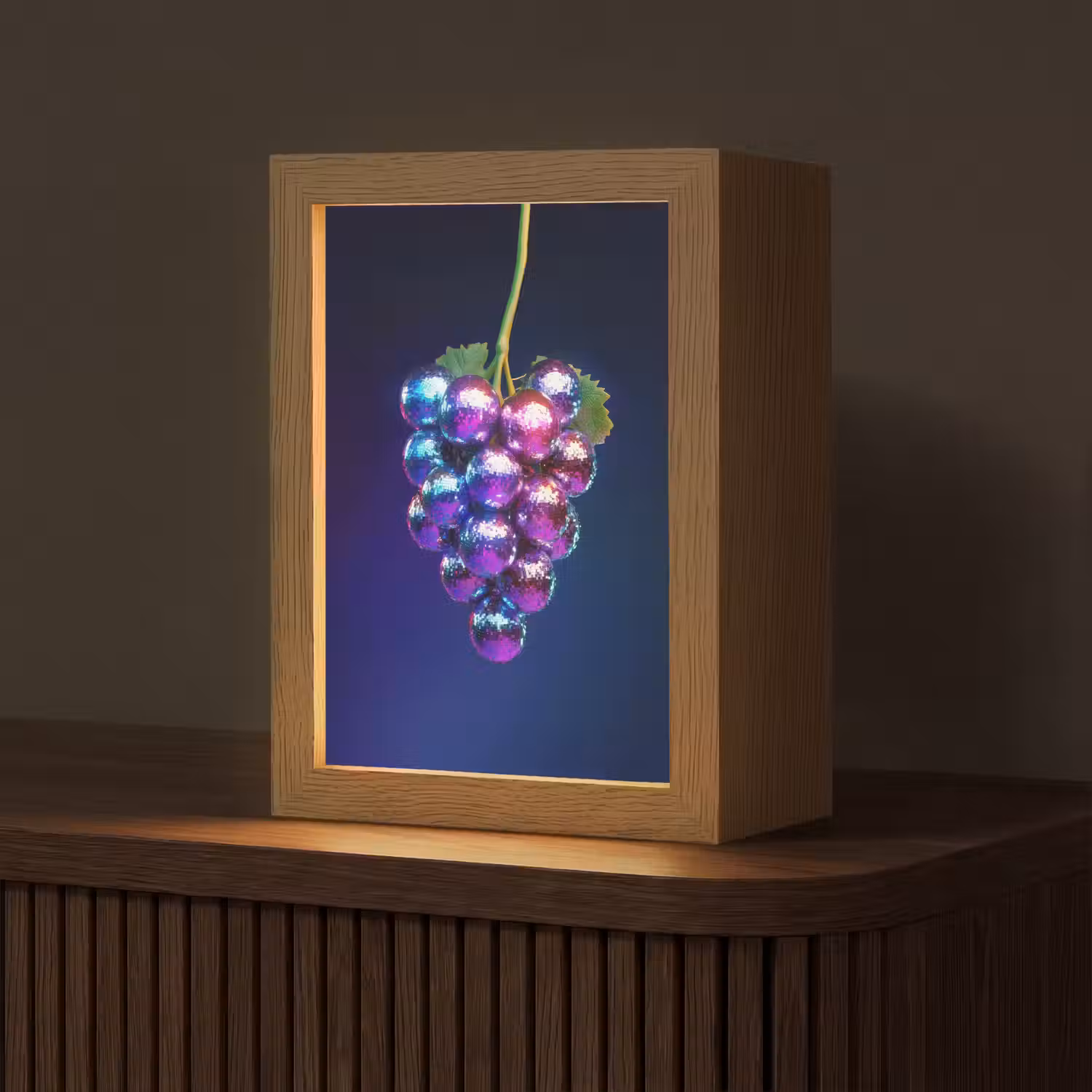 Paars - Disco - Feest - Druif Light Box met kabel (Tafellamp) klein -z3d_website