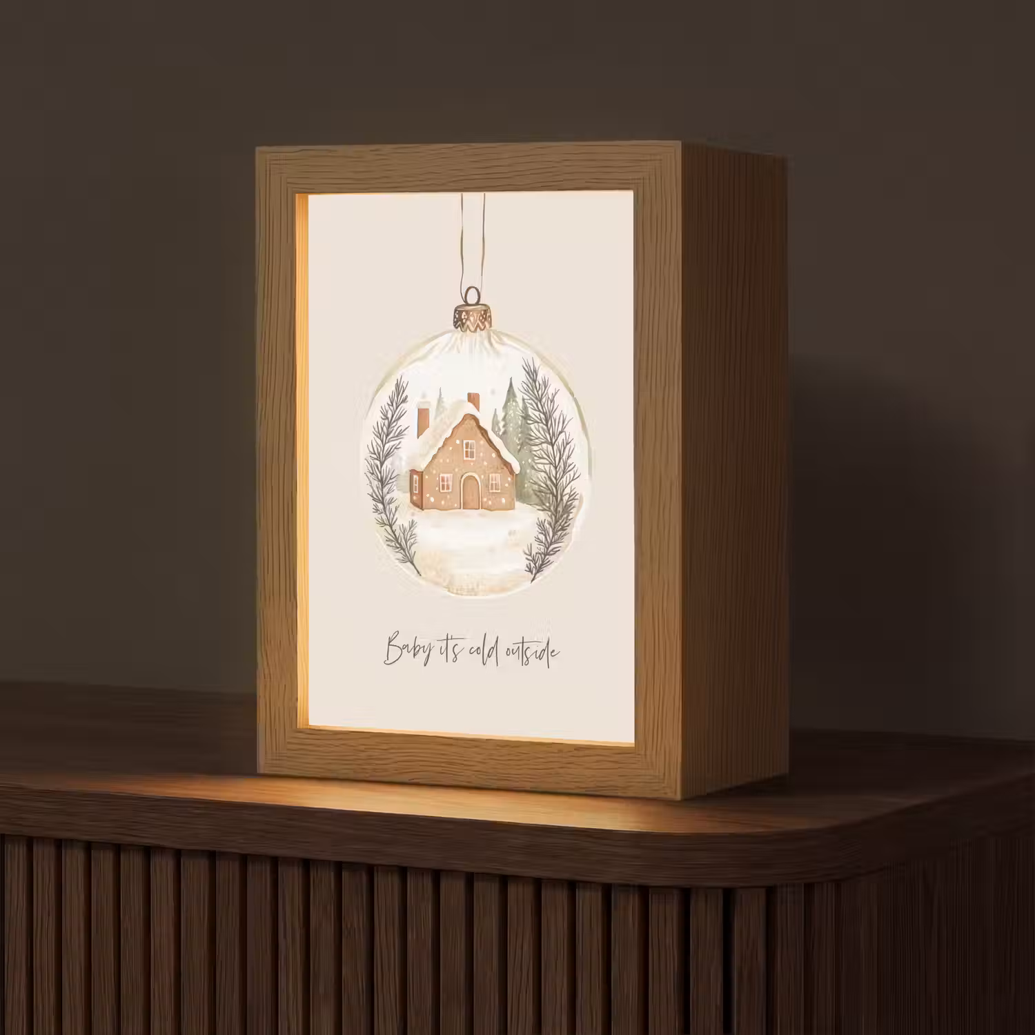 Quote - Winter - Kerst - Beige - Kerstbal Light Box met kabel (Tafellamp) klein -z3d_website