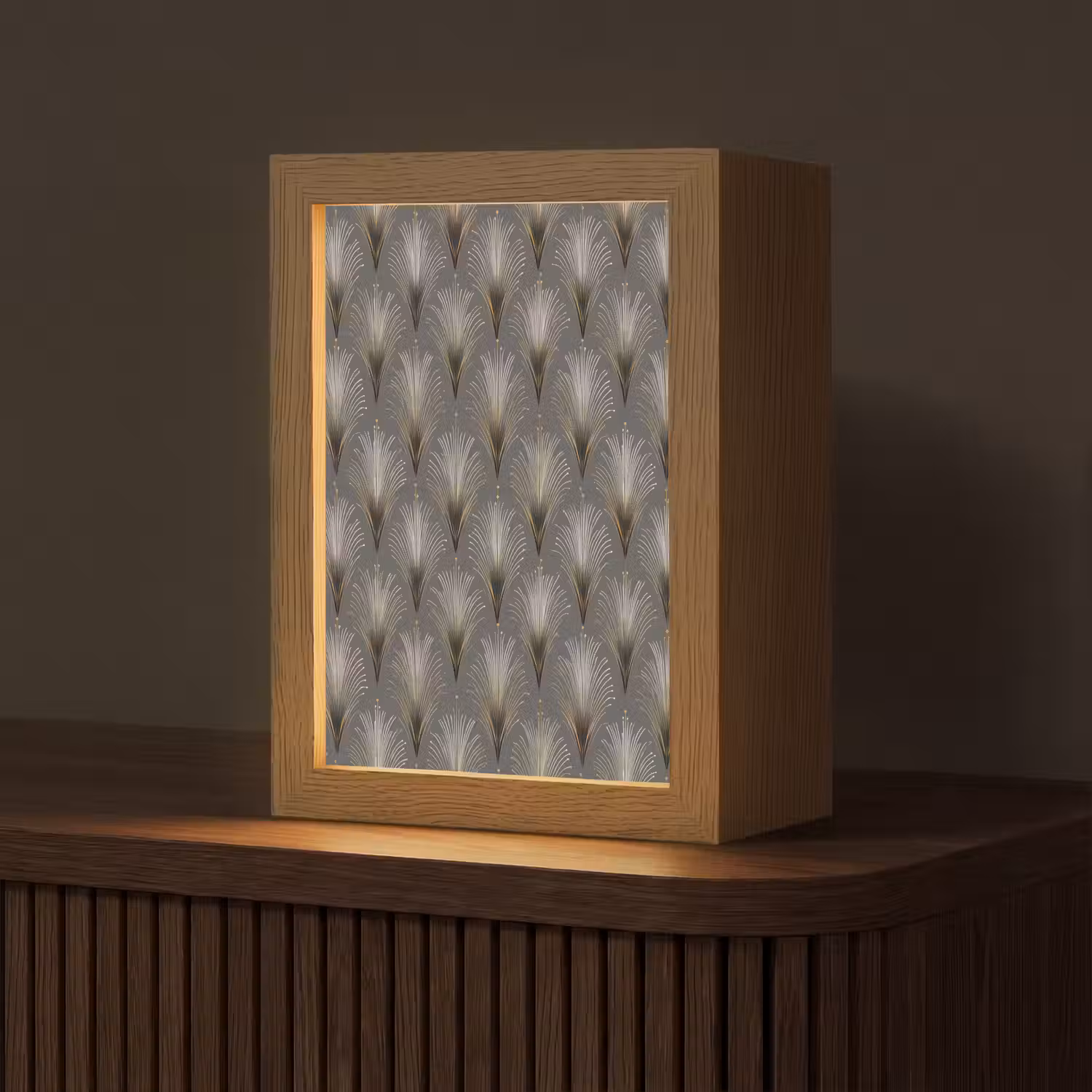Waaierstralen - Goud - Antraciet Light Box met kabel (Tafellamp) klein 925 -z3d_website