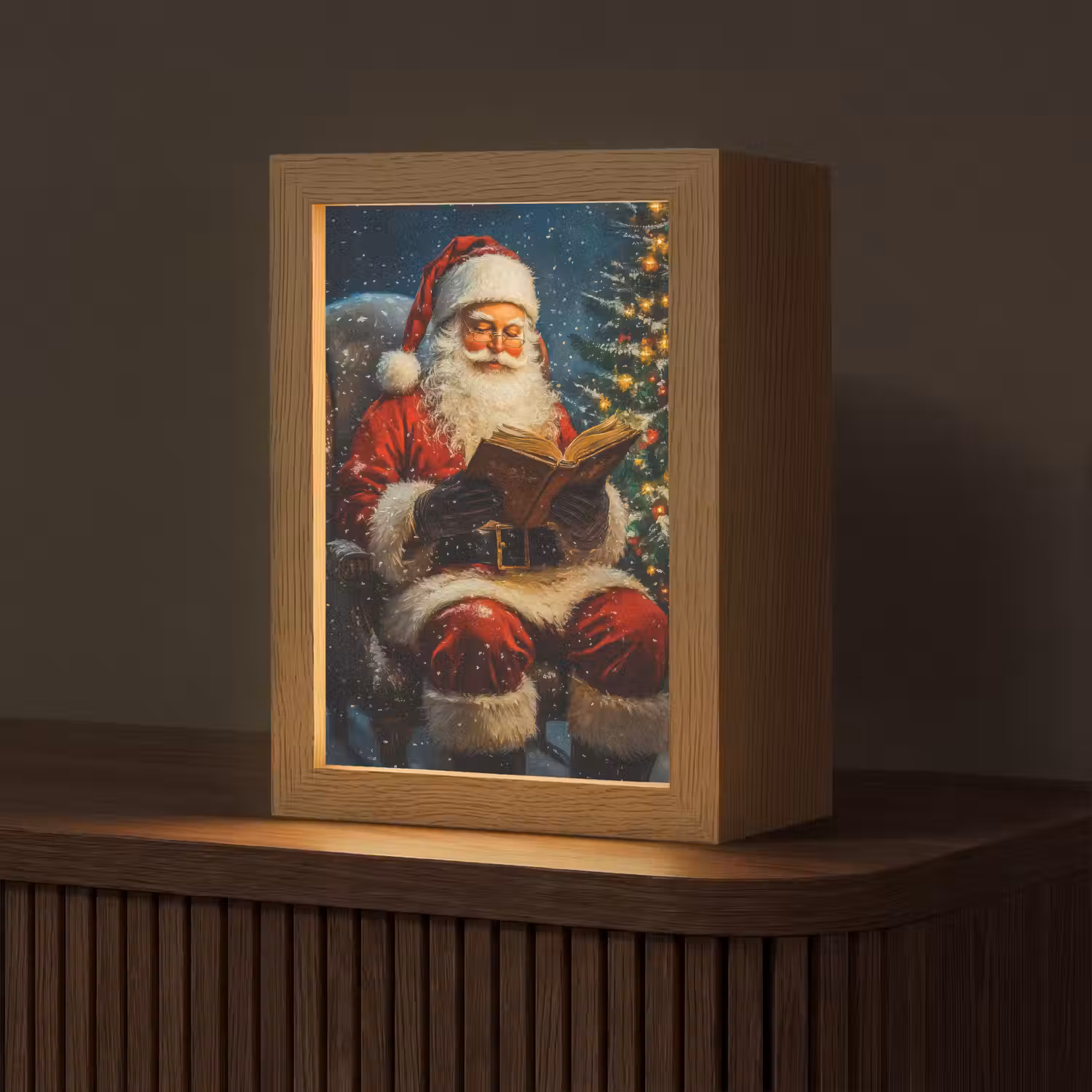 Kerstman - Kerst - Winter - Kerstboom Light Box met kabel (Tafellamp) klein -z3d_website
