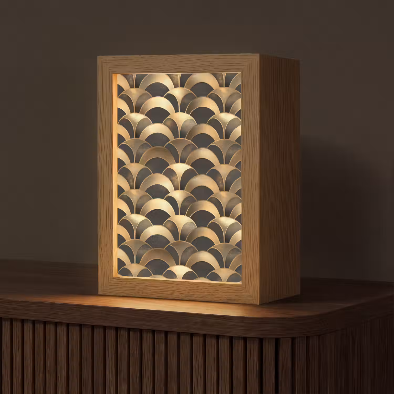 Schubben - Structuur - Goud Light Box met kabel (Tafellamp) klein 925 -z3d_website