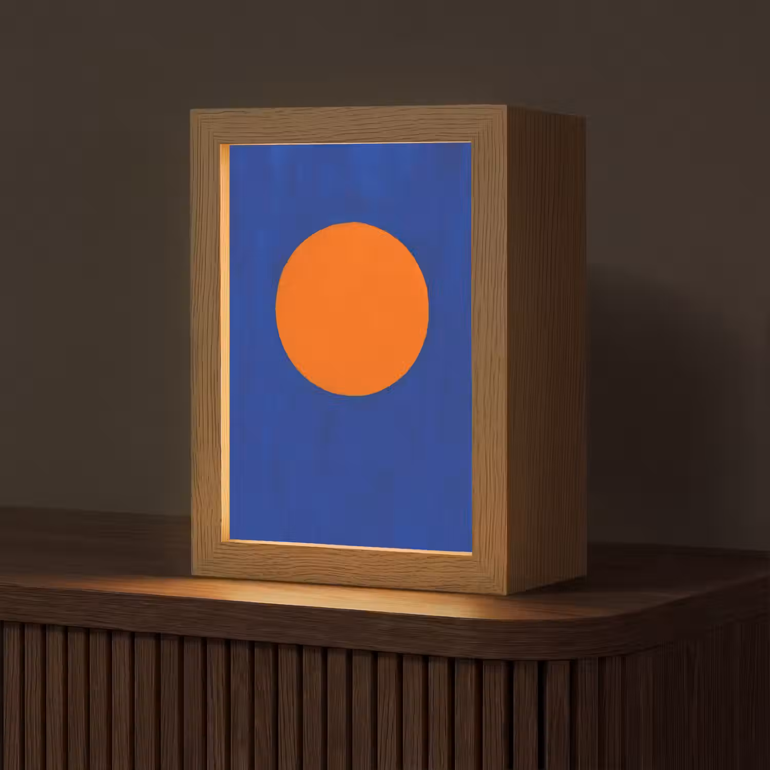 Vorm - Rond - Minimalistisch - Blauw Light Box met kabel (Tafellamp) klein -z3d_website