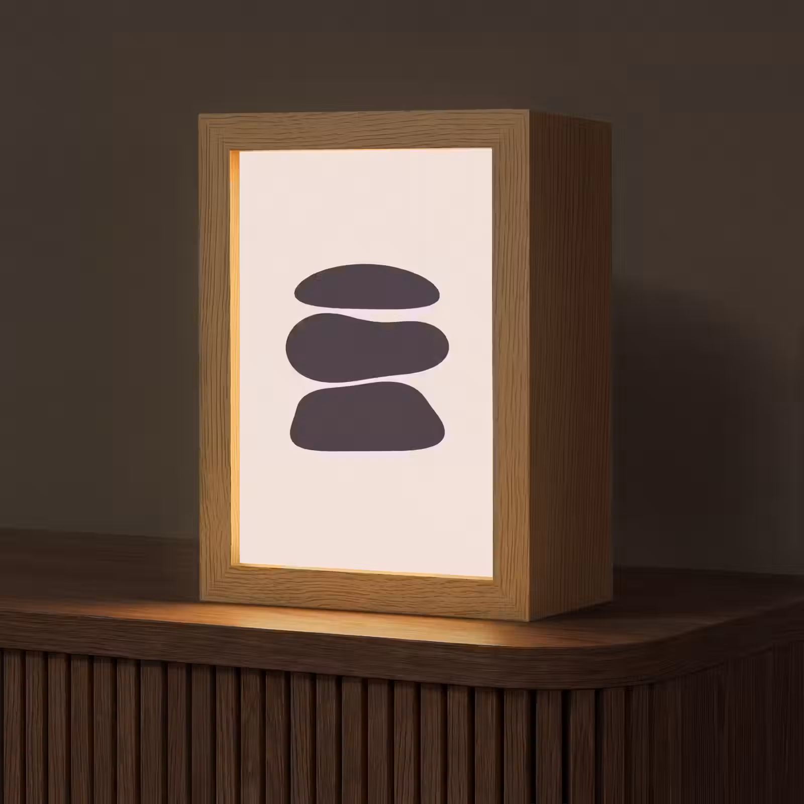 Table Lamp - Shapes - Organic - Black - Vormen - Organisch - Zwart Light Box met kabel (Tafellamp) klein