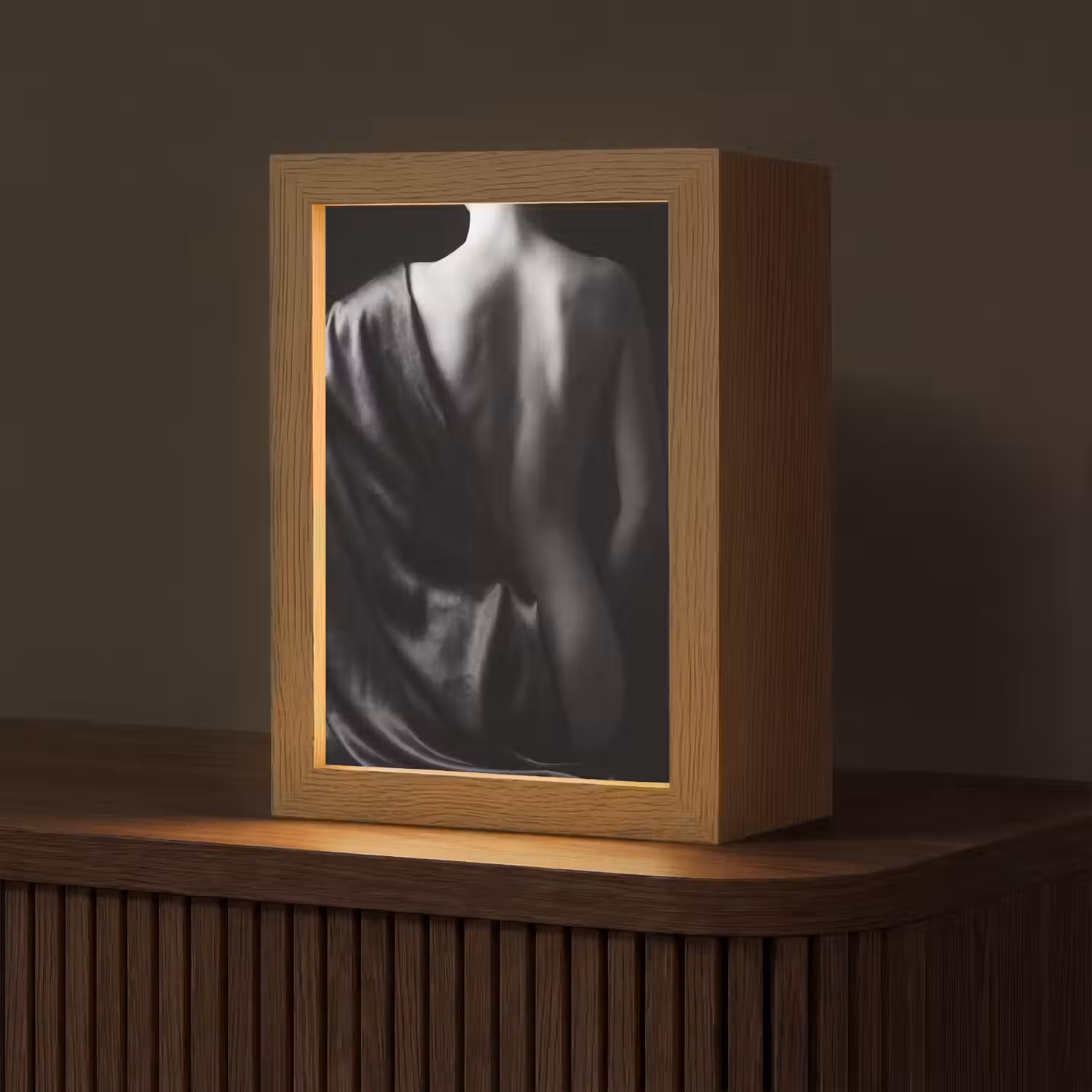 Schouder - Zijde - Rug - Zwart - Wit - Elegant Light Box met kabel (Tafellamp) klein -z3d_website