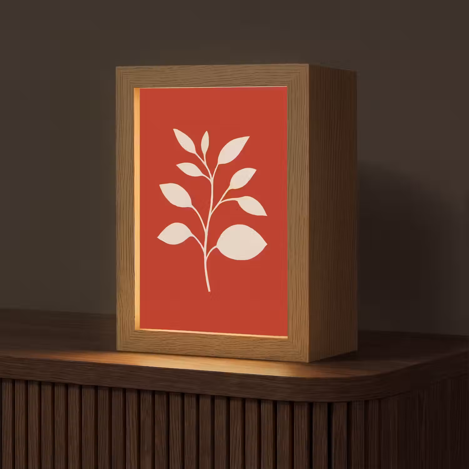 Silhouet - Bladeren - Tak Light Box met kabel (Tafellamp) klein -z3d_website