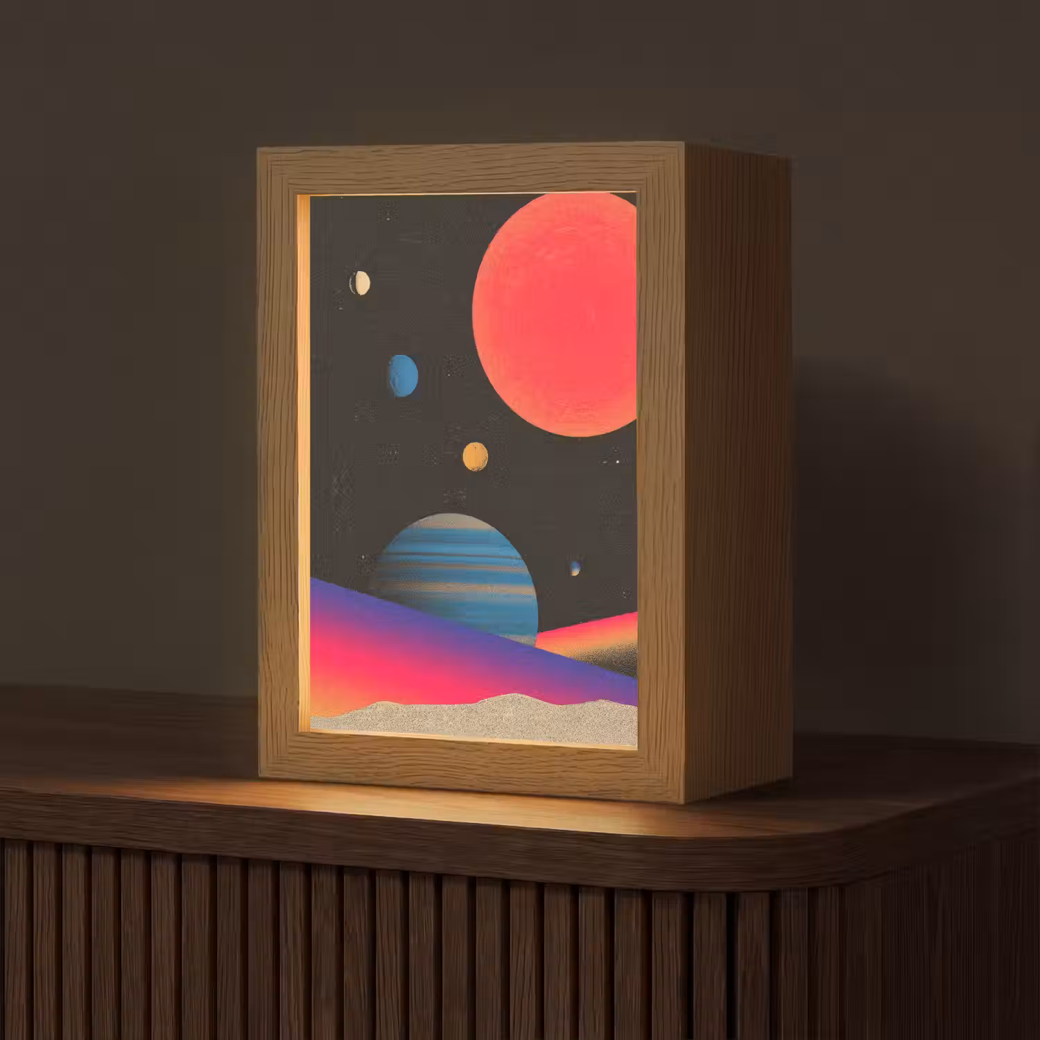 Hemel - Planeten - Felgekleurd Light Box met kabel (Tafellamp) klein -z3d_website
