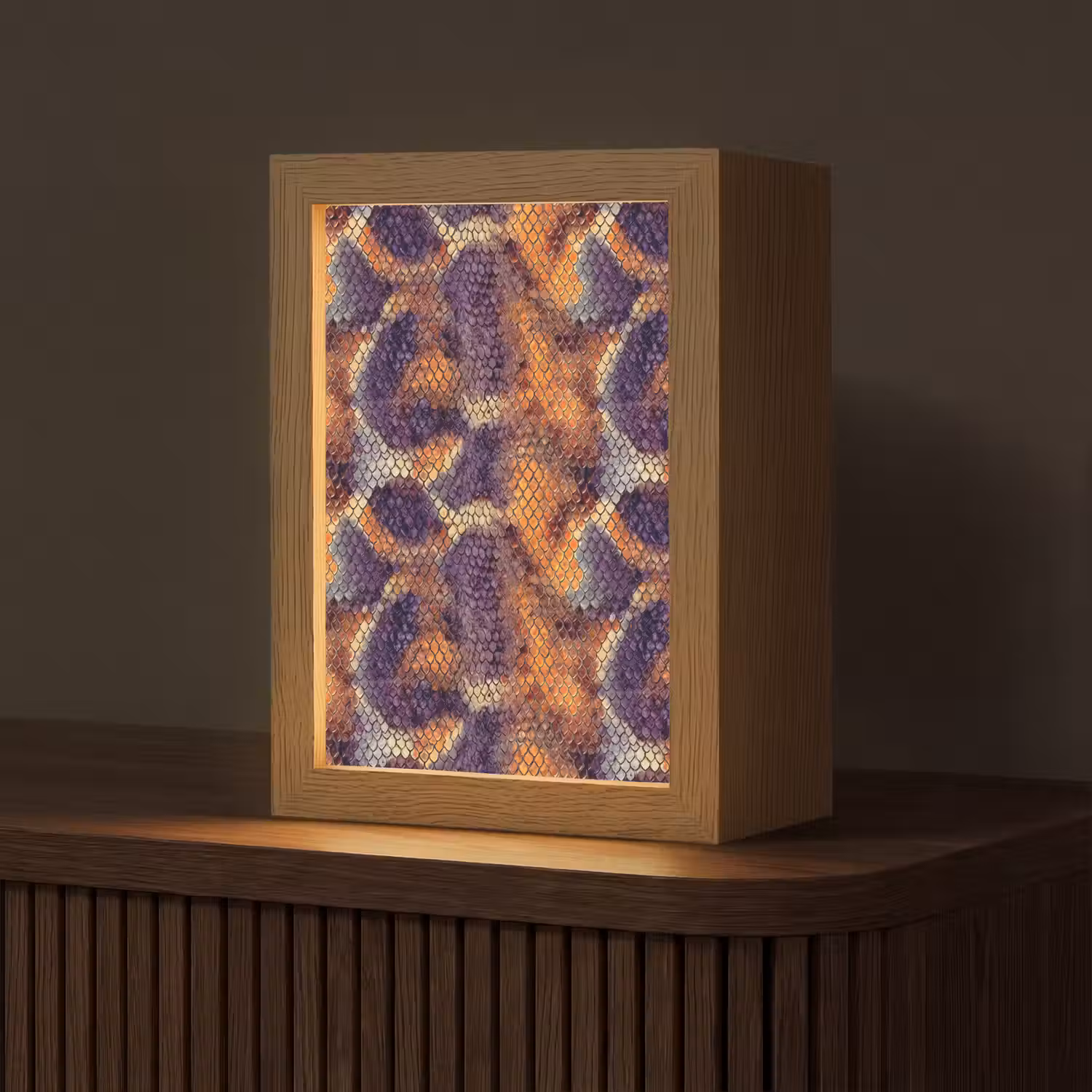 Slang - Schubben - Kleurrijk Light Box met kabel (Tafellamp) klein 925 -z3d_website