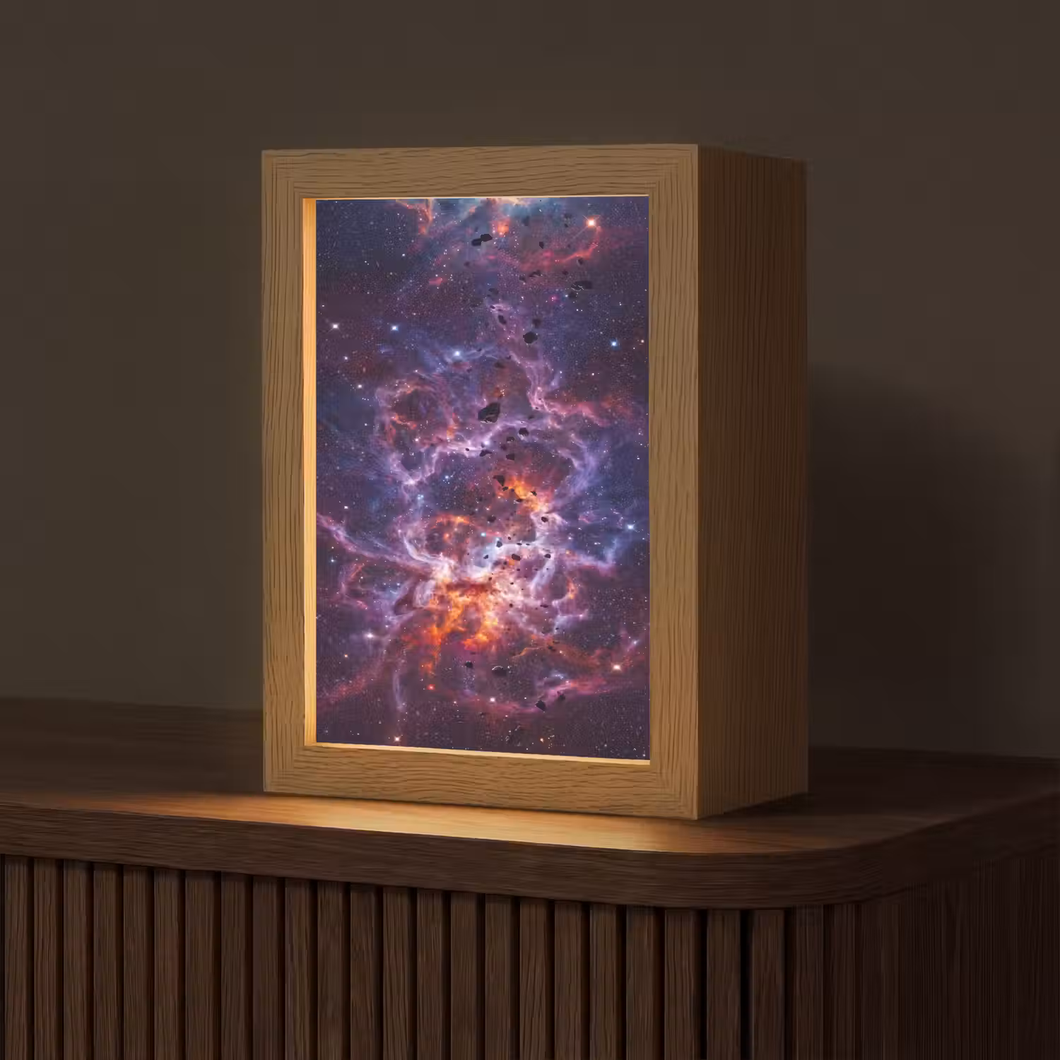 Space - Stars - Abstract - Colorful Light Box met kabel (Tafellamp) klein -z3d_website